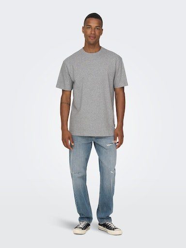 TEE RLX & Rundhalsshirt grey ONSFRED SS SONS ONLY light