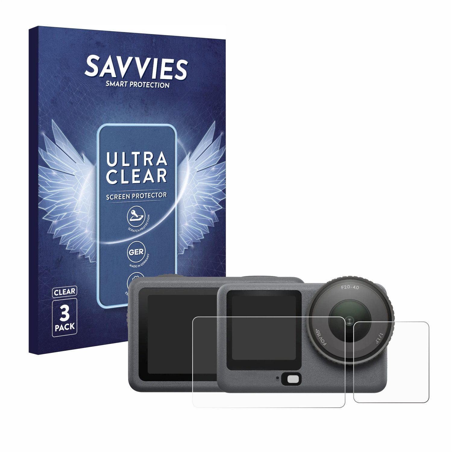 Savvies Displayschutzfolie Schutzfolie für DJI Osmo Action 6, 6 Stück, Displayschutz Schutz Folie Klar Transparent