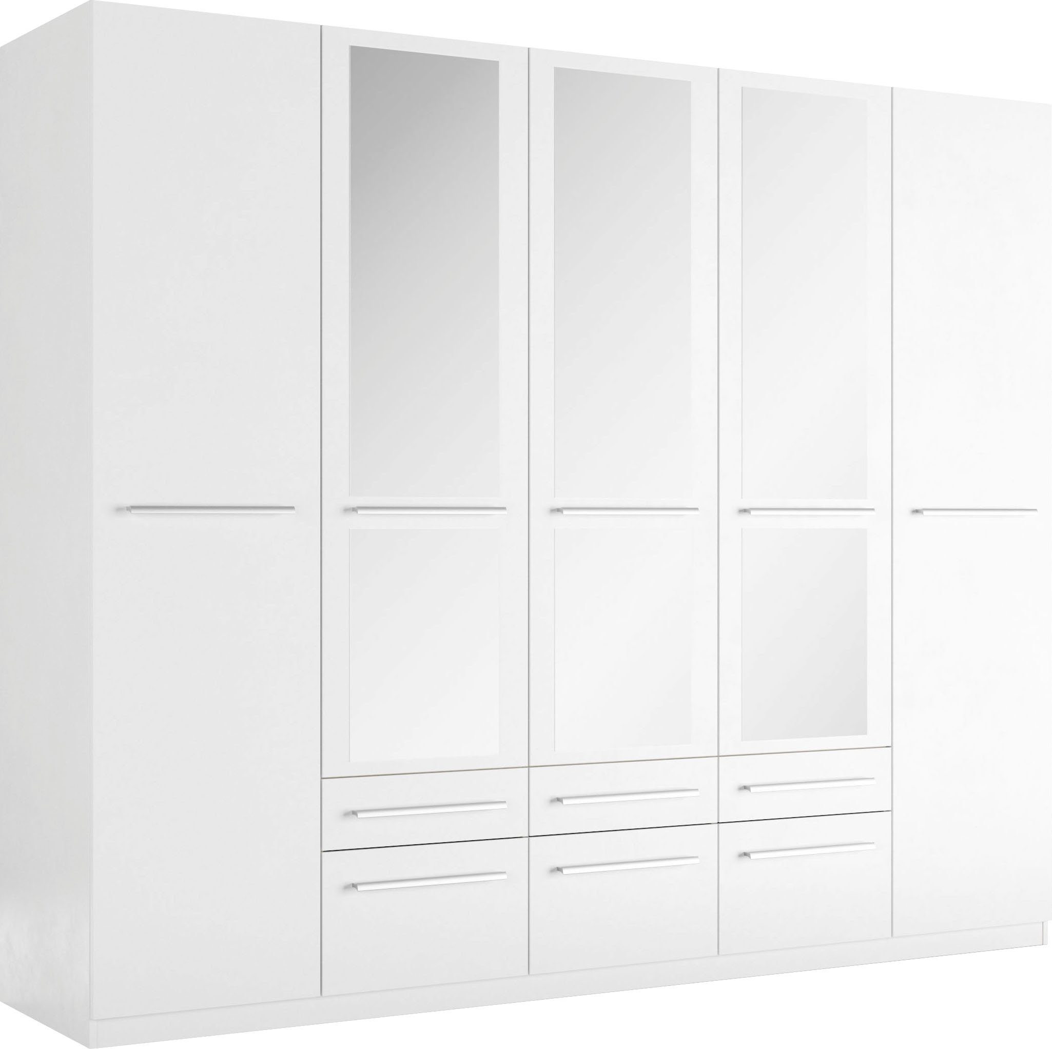 priess Kleiderschrank Schrank Garderobe Wäscheschrank Barcelona in 5 Breiten viel Stauraum, geräumige Schubkästen, mit Spiegel, MADE IN GERMANY