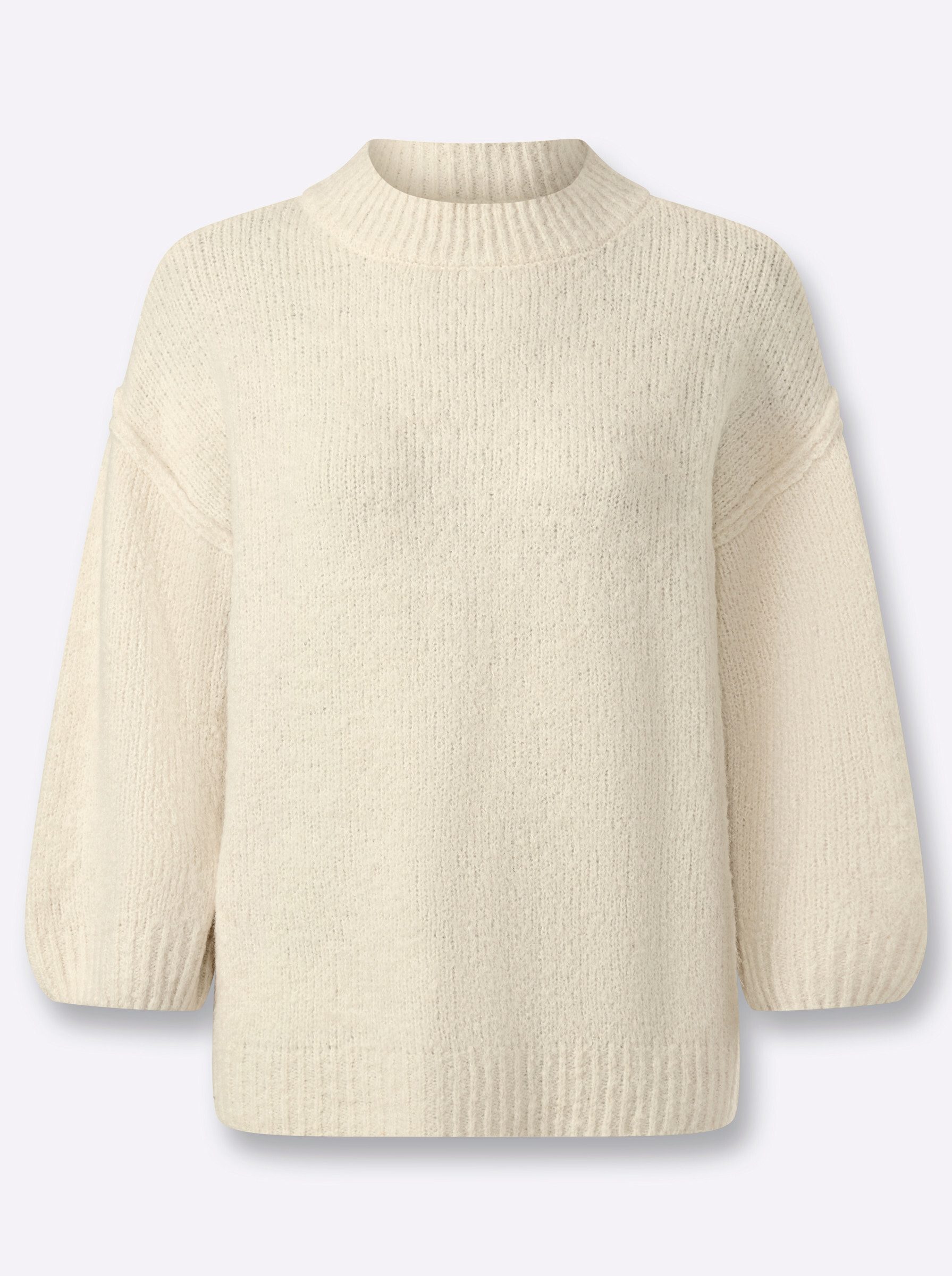 Strickpullover Pullover Langarm Grobstrick, Jersey, Rippoptik