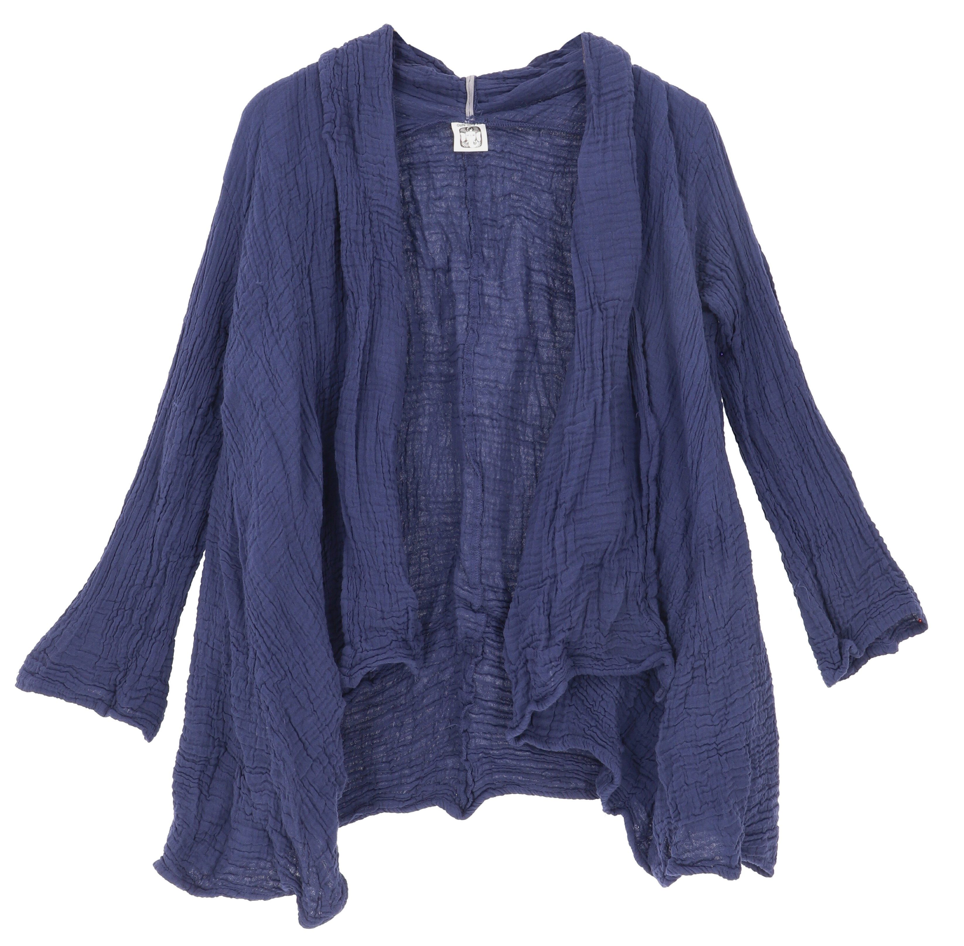 Guru-Shop Longbluse Musselin Boho Blusenjäckchen, Baumwoll.. alternative Bekleidung