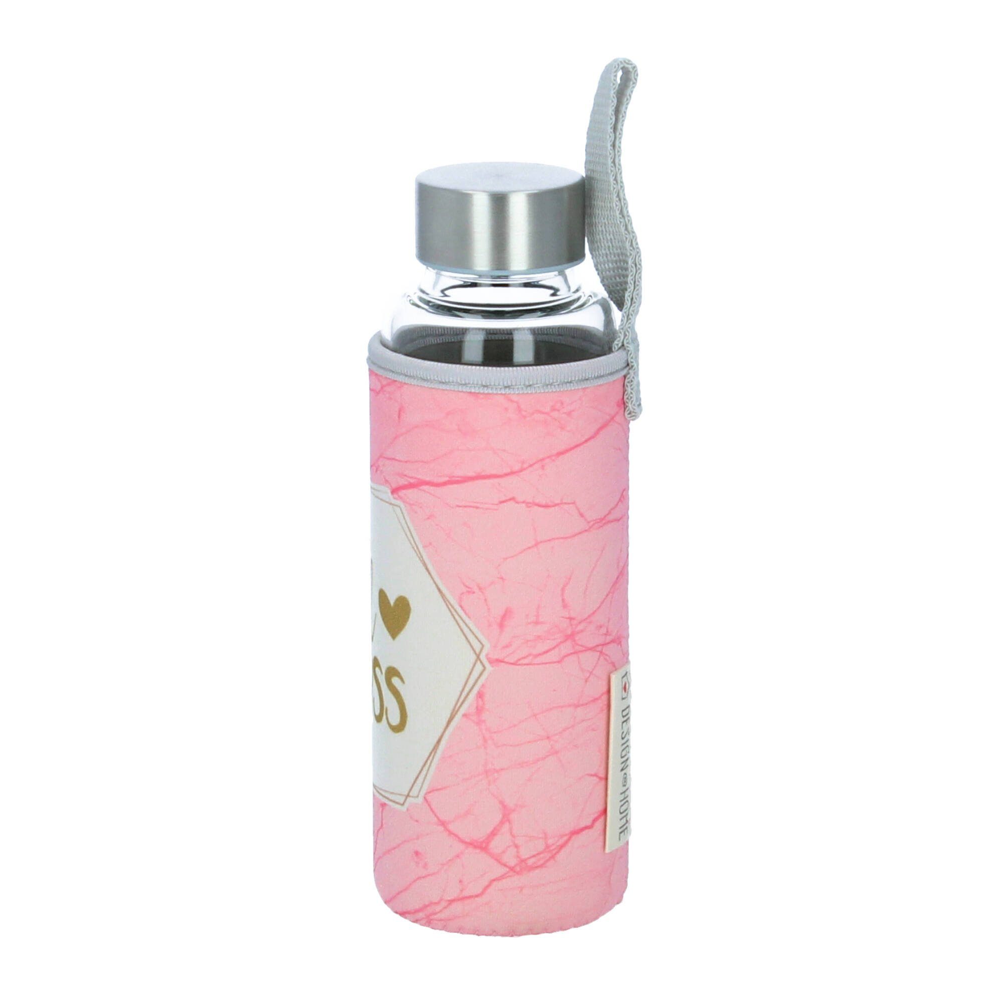 PPD mit rosa Schutzhülle Glasflasche Trinkflasche girlboss ml 350