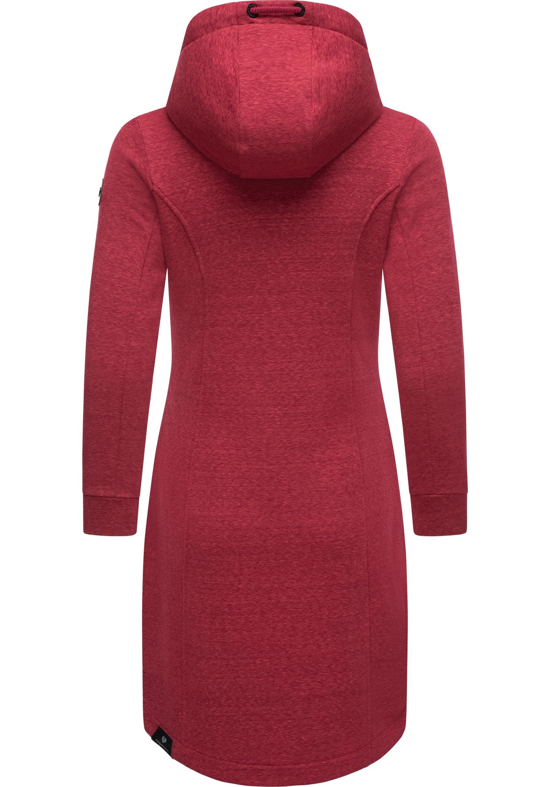 Ragwear Kurzmantel Letti Long Übergangsjacke aus Fleece mit Kapuze