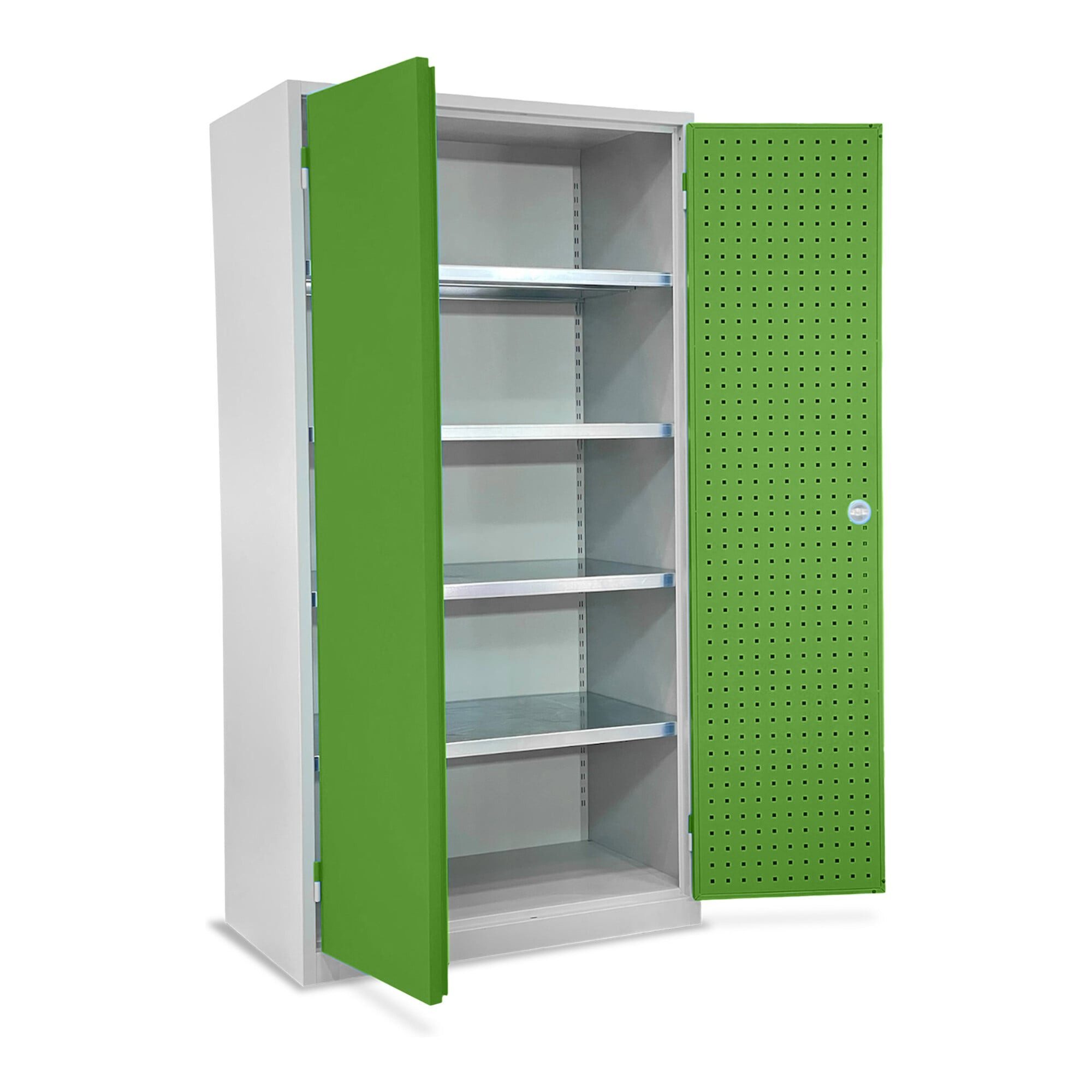 Stier Geräteschrank STIER Werkstattschrank 1940 x 1000 x 600 mm Hellgrau Grün