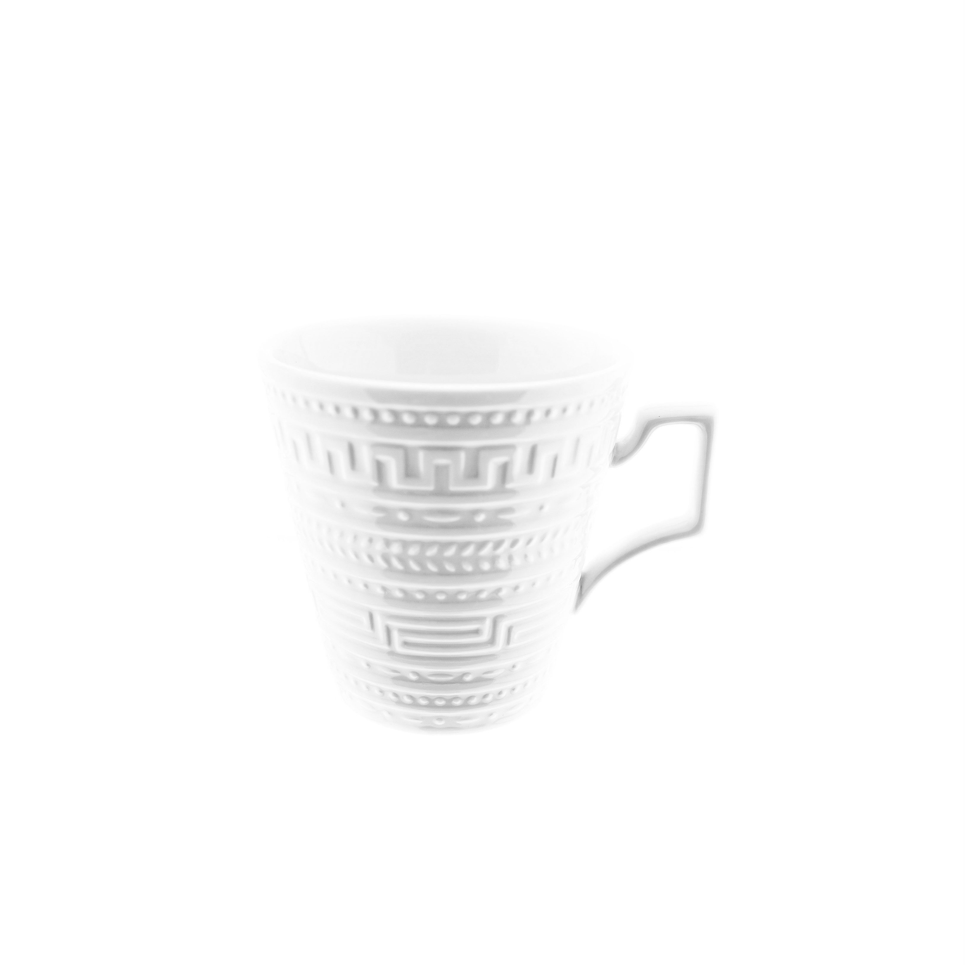 Almina Tasse 6 Personen Kaffee-Tassen-Set - Weiße Tassen 200ml - 12 Teile