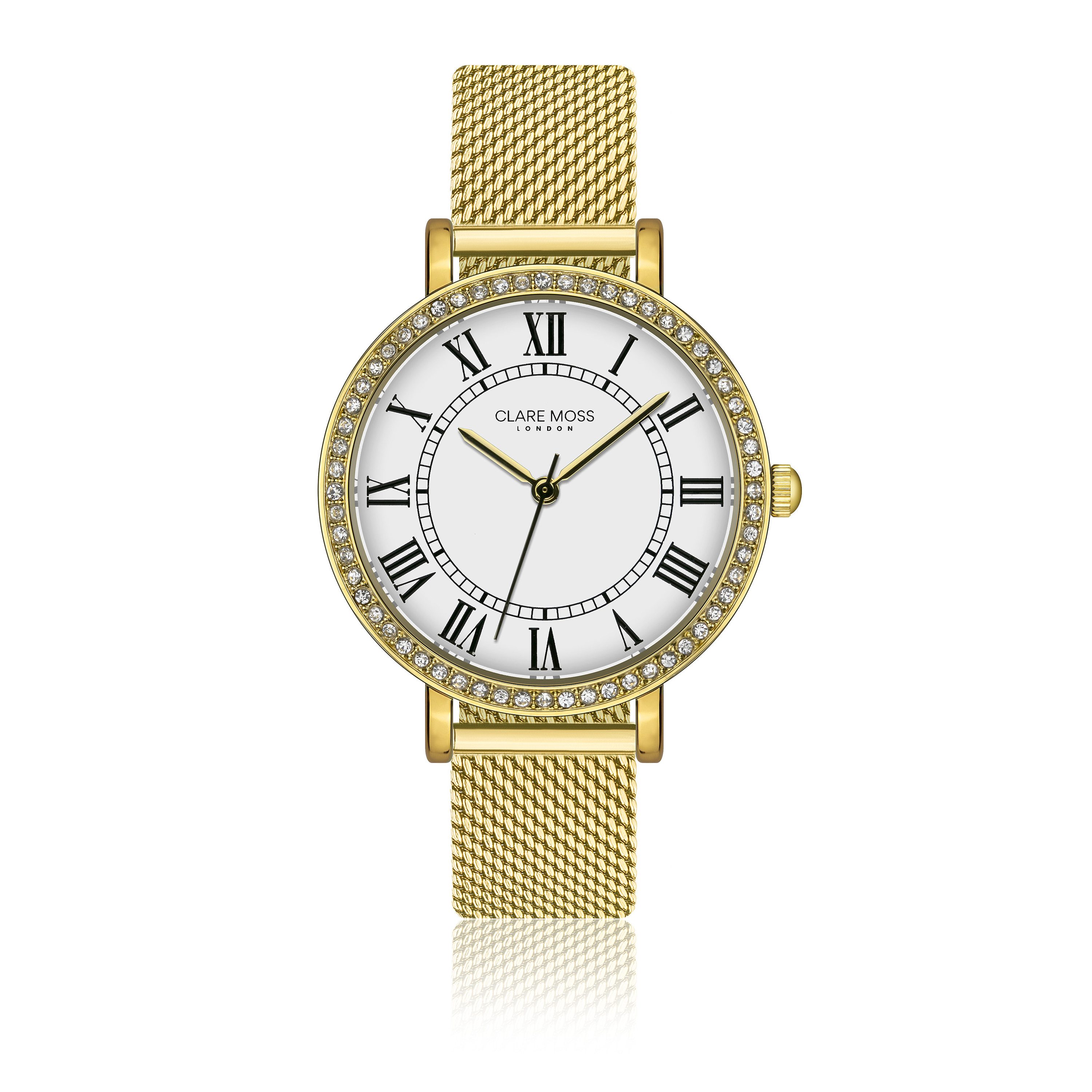 CLARE MOSS Quarzuhr CMB2-B034G London Gold Mesh