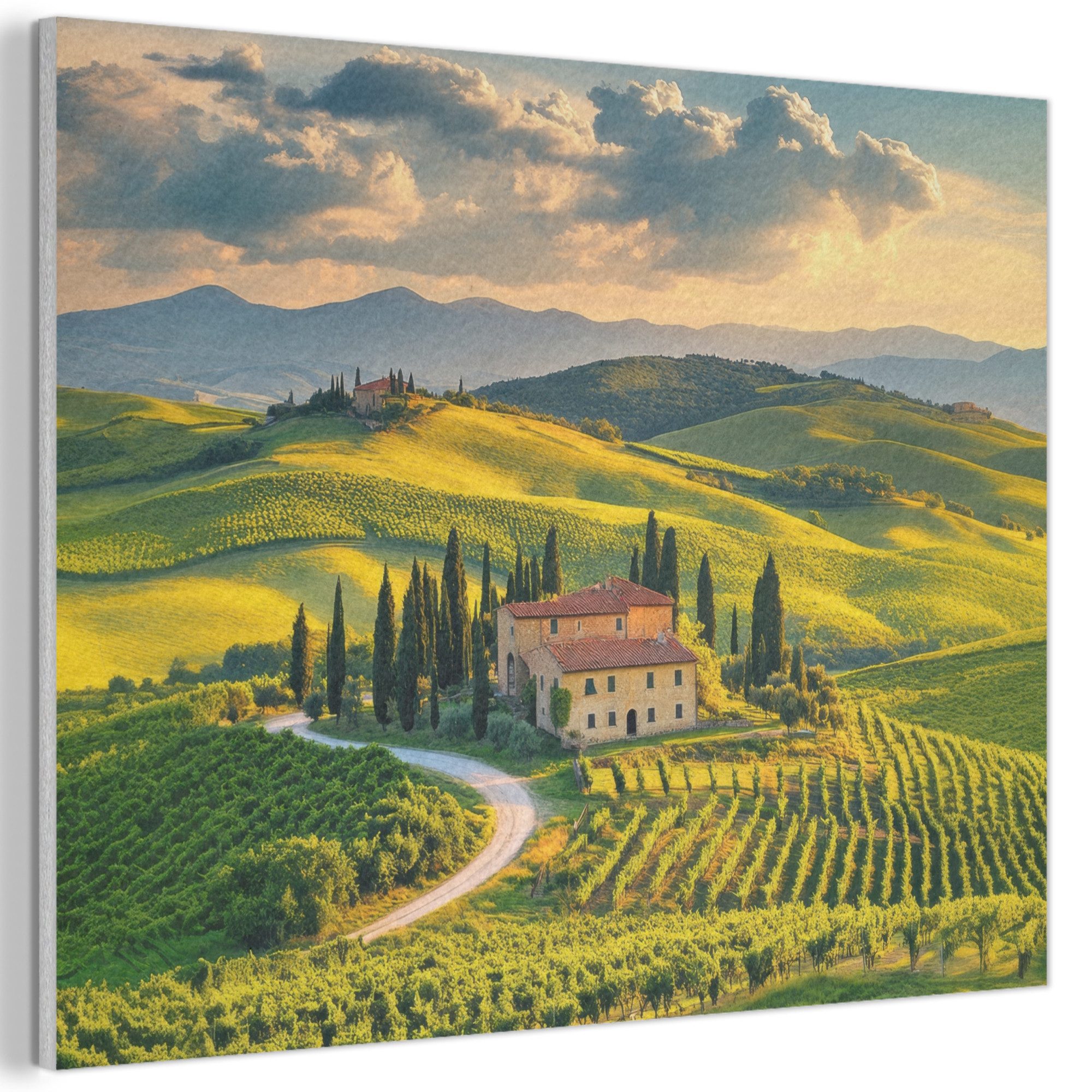 MuchoWow Gemälde Toskana - Landschaft - Weinberge, Fotodruck (1 St), Akusti günstig online kaufen