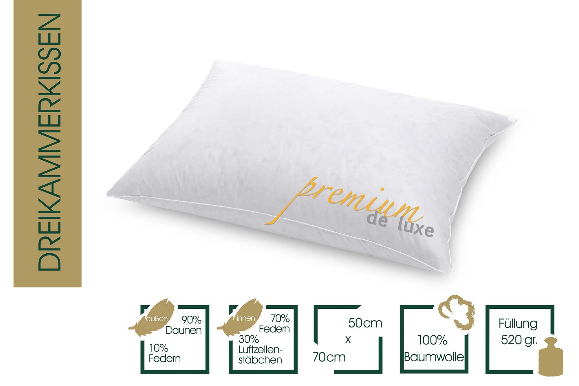 HANSKRUCHEN Daunenkissen Premium de Luxe, Füllung: günstig online kaufen