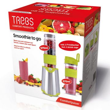 TREBS Smoothie-Maker Trebs 99331, 300 W, Inklusive 2 Trinkbecher