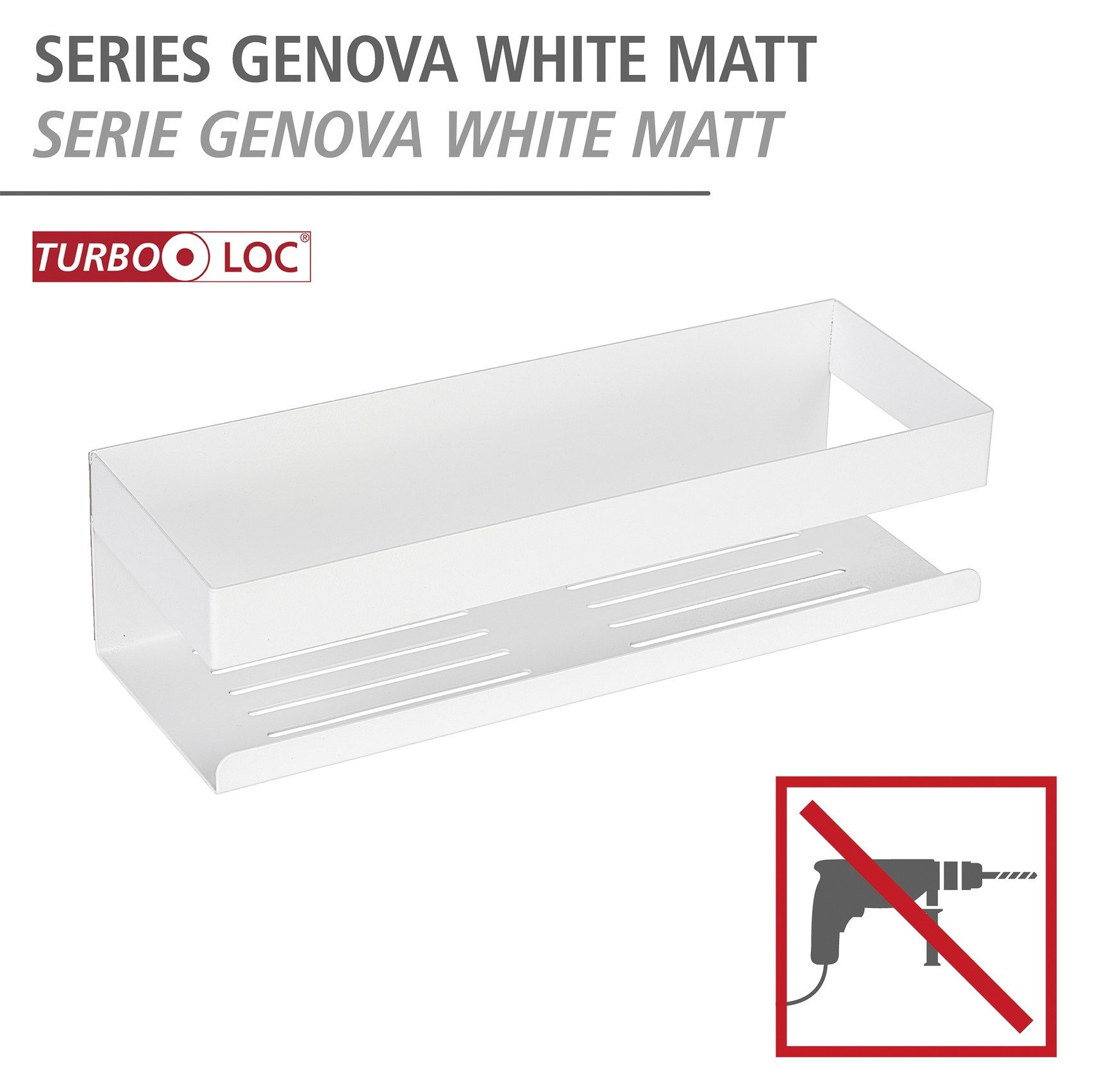 WENKO Badregal Turbo-Loc® Genova, Wandregal aus hochwertigem Edelstahl, Befestigen ohne Bohren – Bild 5 von 5