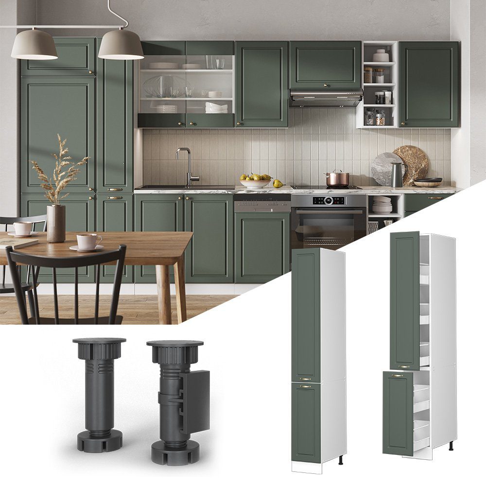 Vicco Hochschrank Fame-Line, Grün-Gold Landhaus/Weiß, 30 günstig online kaufen