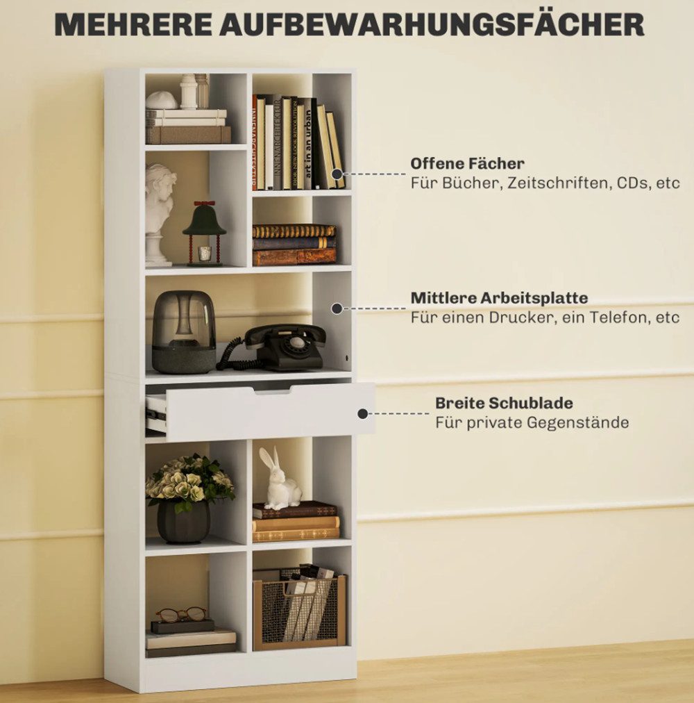 XDeer Bücherregal Bücherregal, Mehrzweckregal, 9 Fächer, günstig online kaufen