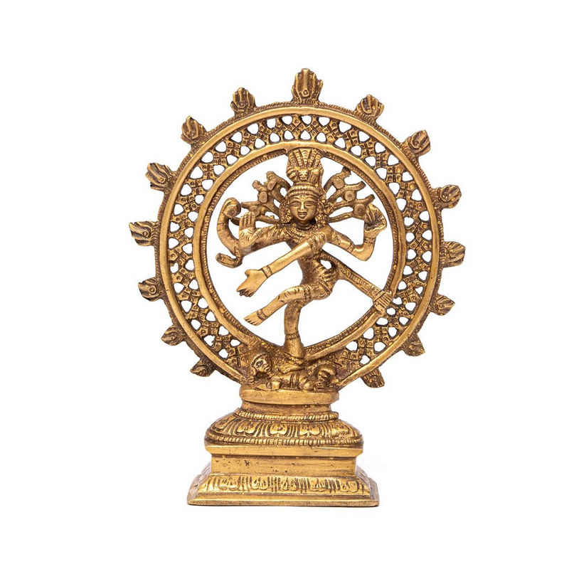 bodhi Dekofigur Nataraj Statue, Messing, ca. 20 cm, goldgelb