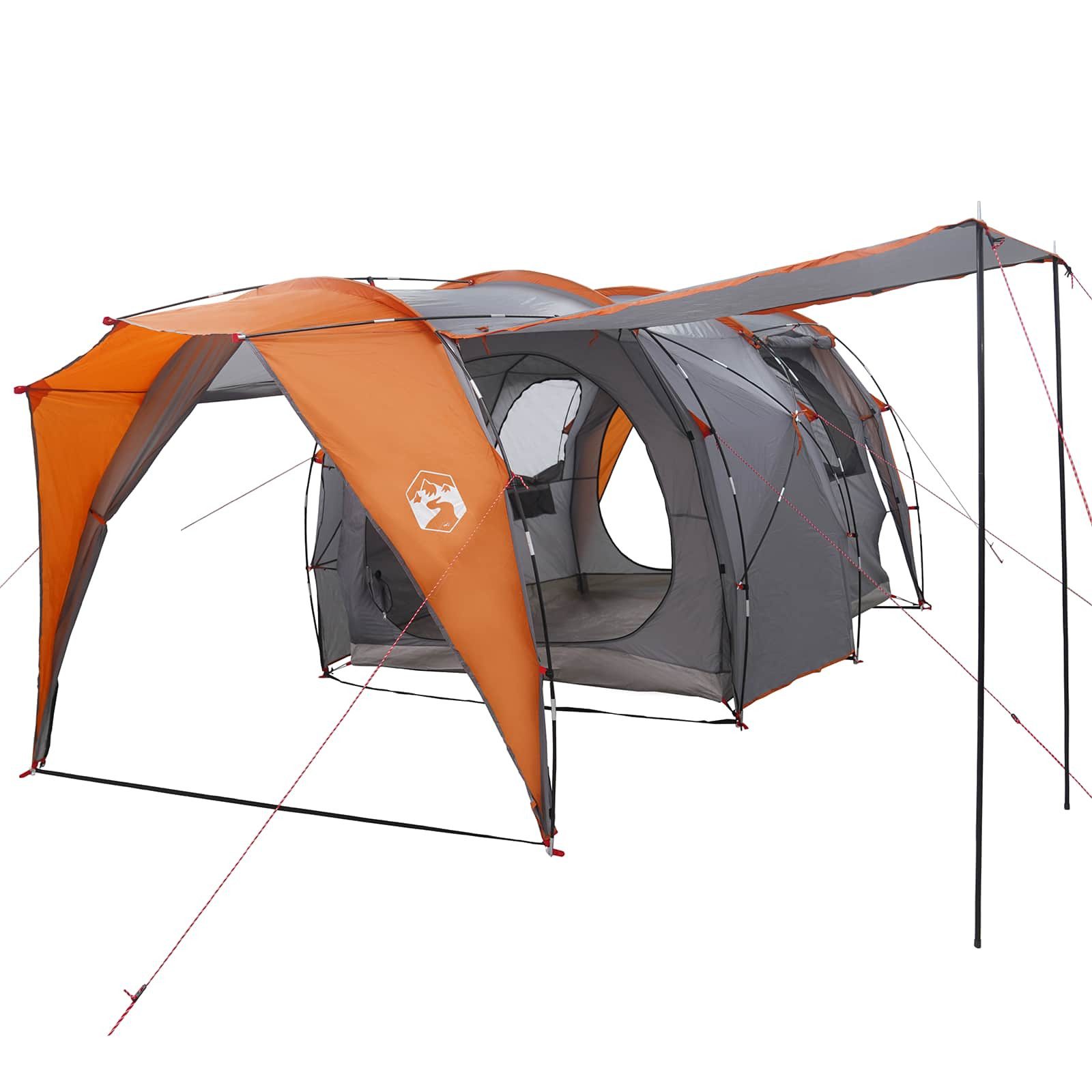 vidaXL Tunnelzelt Tunnelzelt Grau und Orange 562 x 265 x 216 cm, (1 tlg)