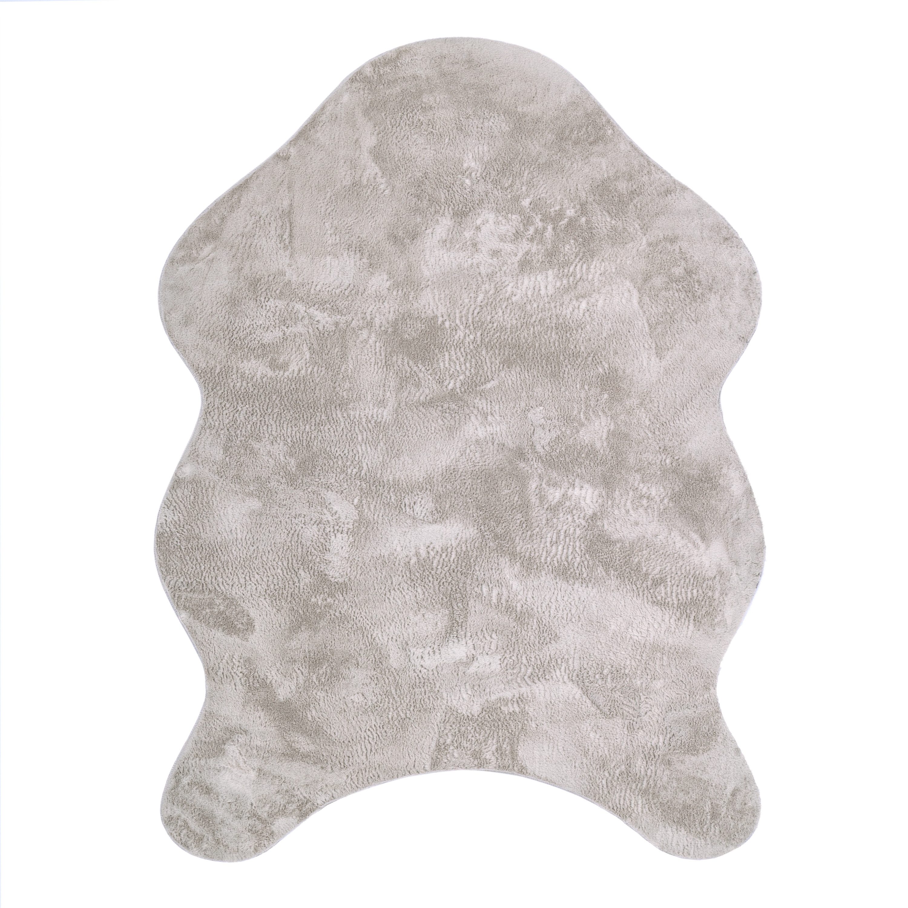 Paco Home Fellteppich Pelt 640, fellförmig, Höhe: 16 mm, Kunstfell, Uni Far günstig online kaufen