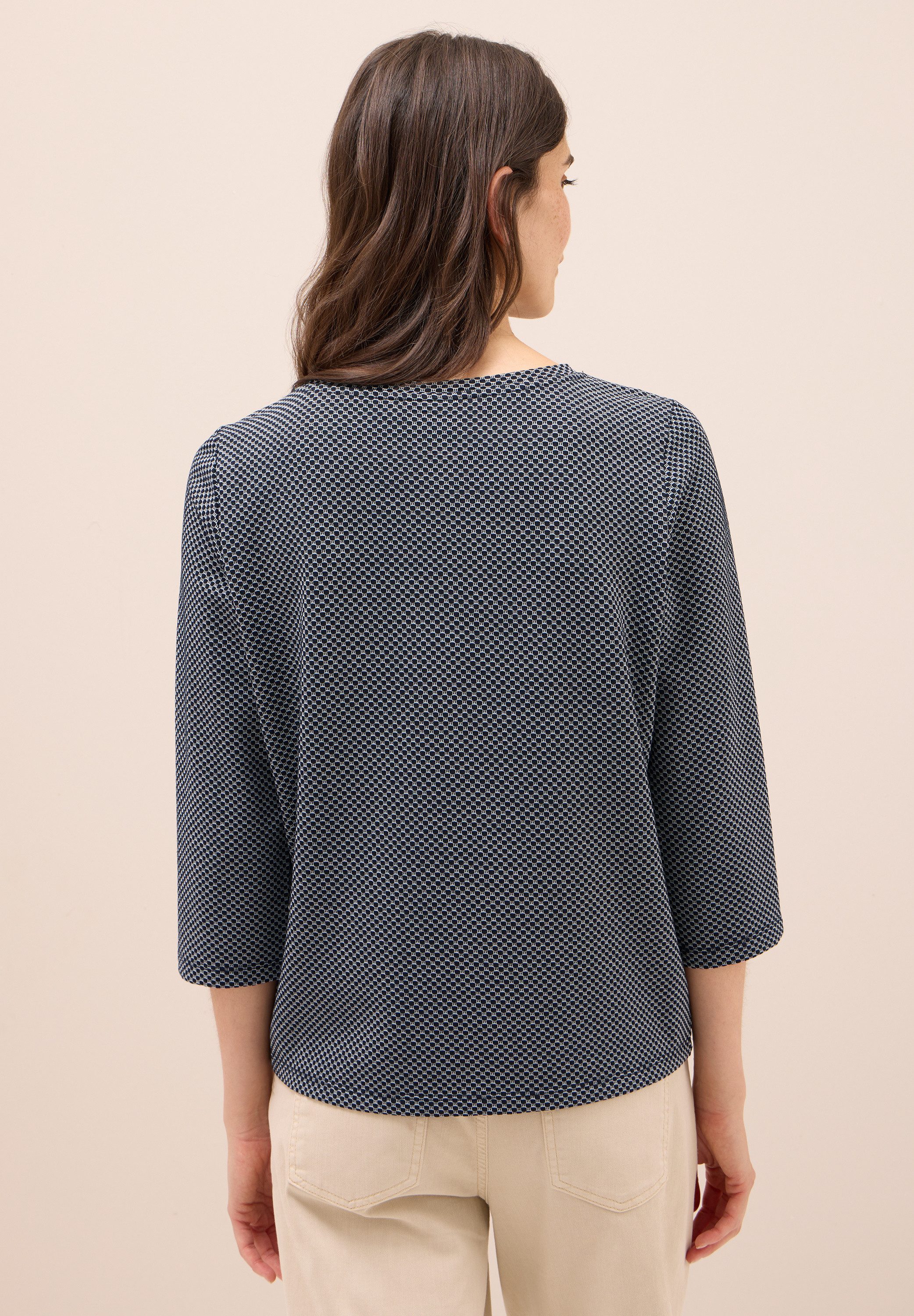 CECIL 3/4-Arm-Shirt mit Materialmix