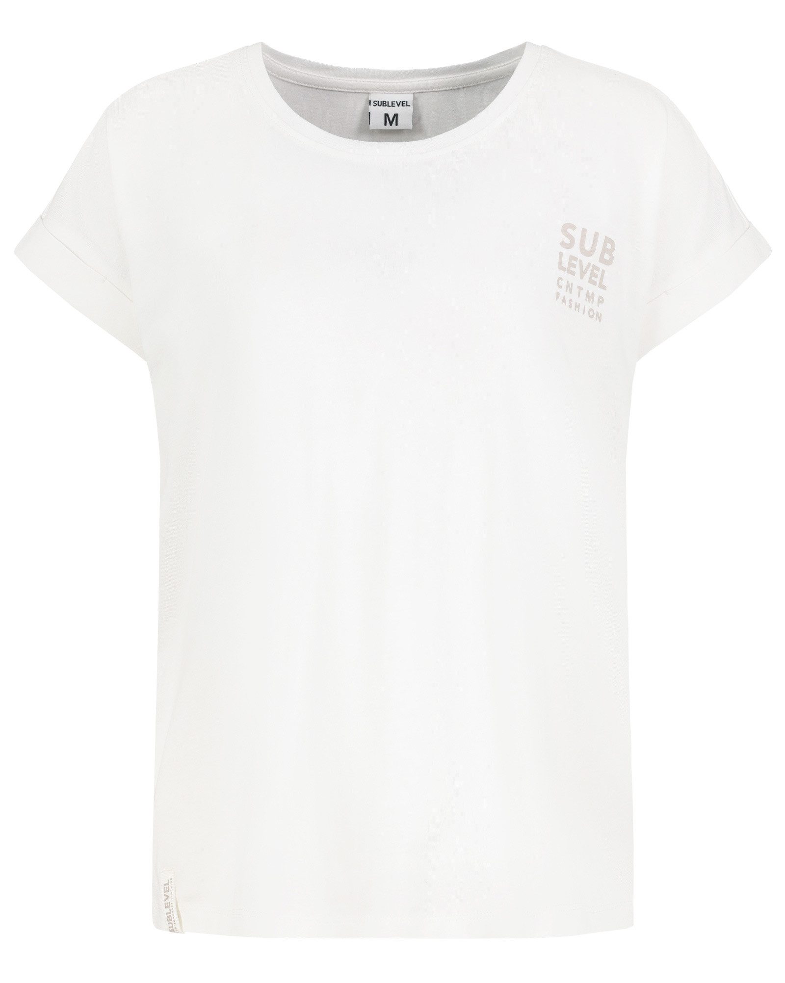 SUBLEVEL T-Shirt Damen Shirt Turn-Up Ärmel Weiches Basic Shirt Rundhals Kur günstig online kaufen