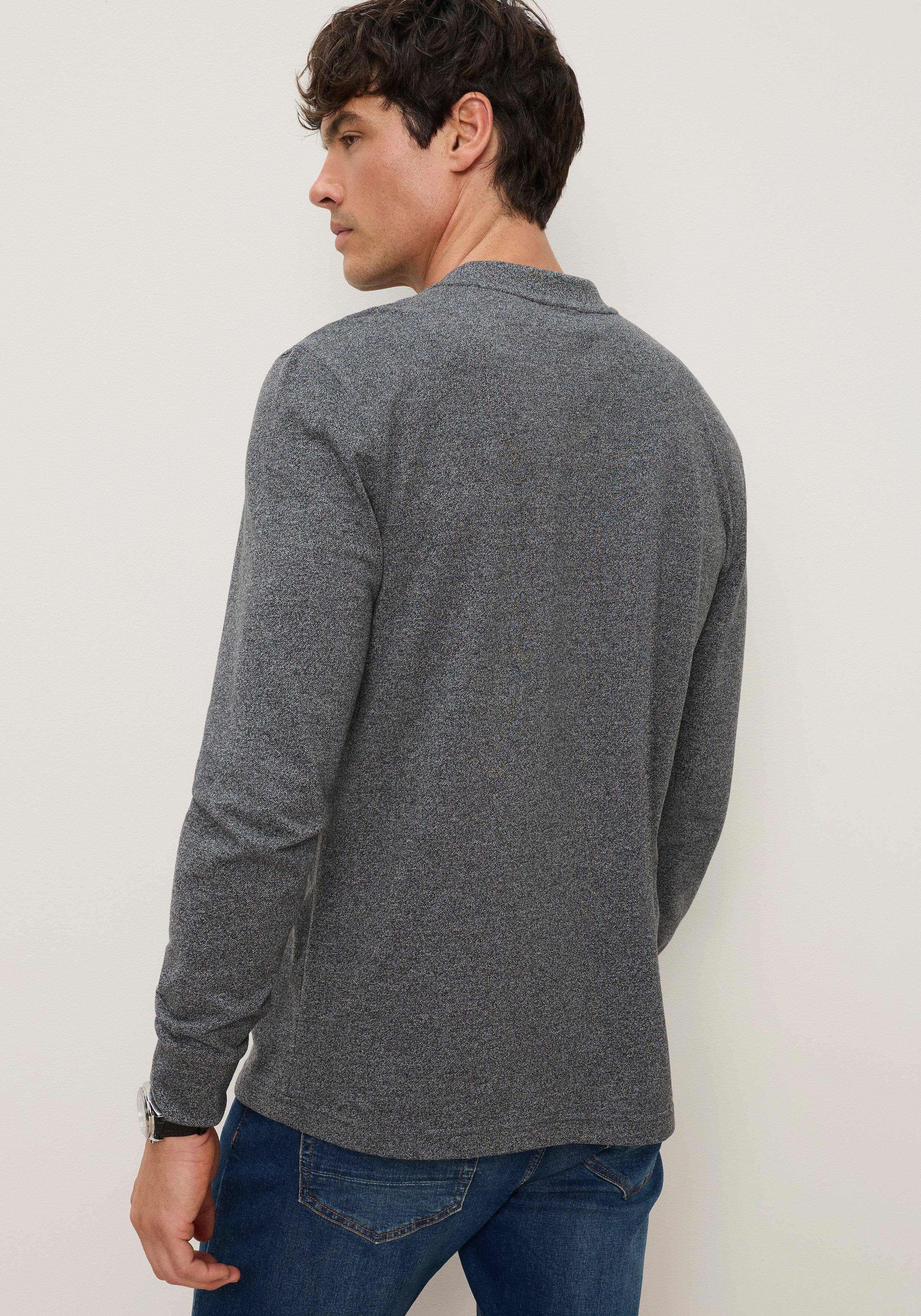 Bruno Banani Henleyshirt mit Langarm, aus Single Jersey, melierte Optik