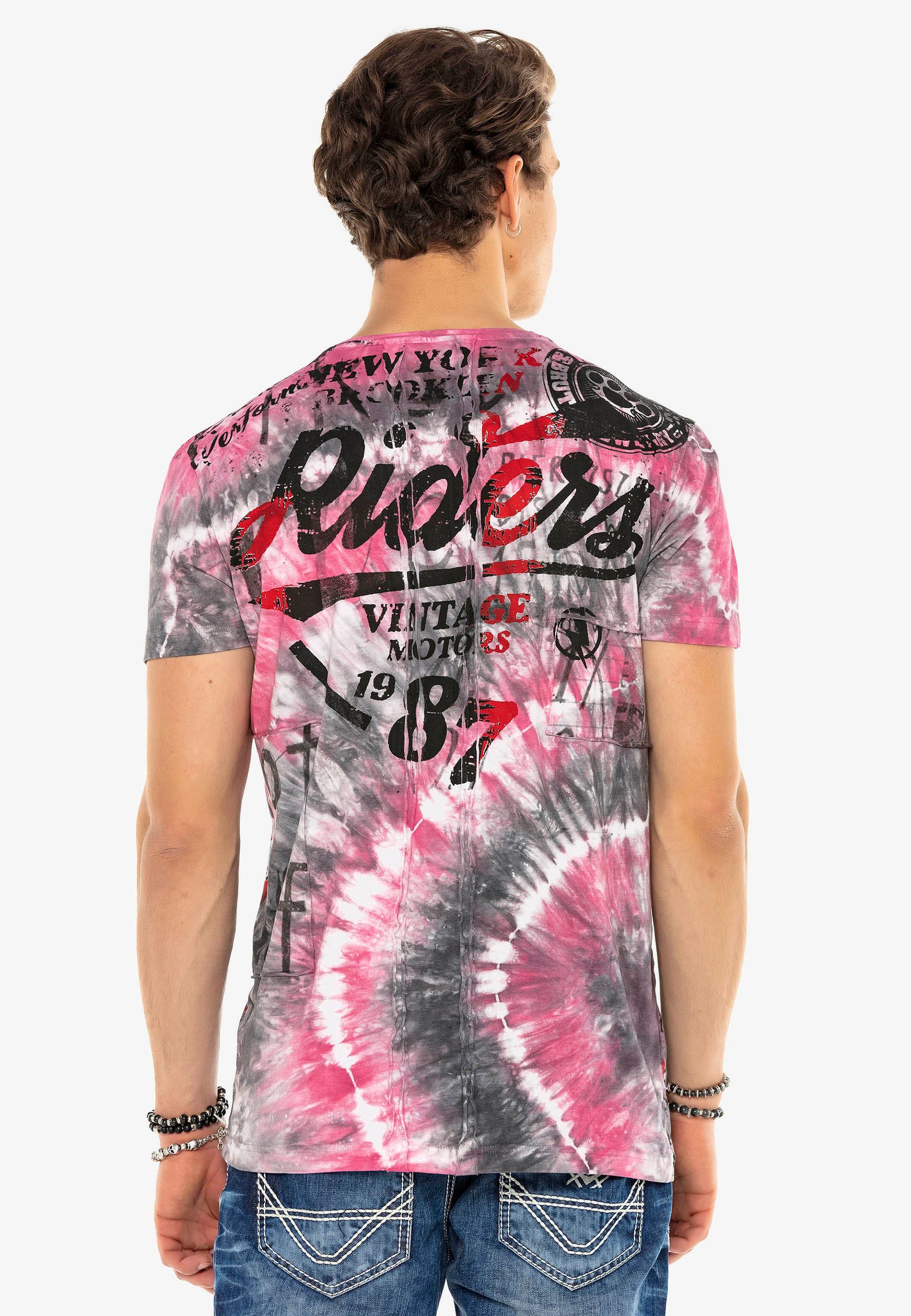 Cipo & Baxx T-Shirt Prints pink-grau CT583 coolen mit