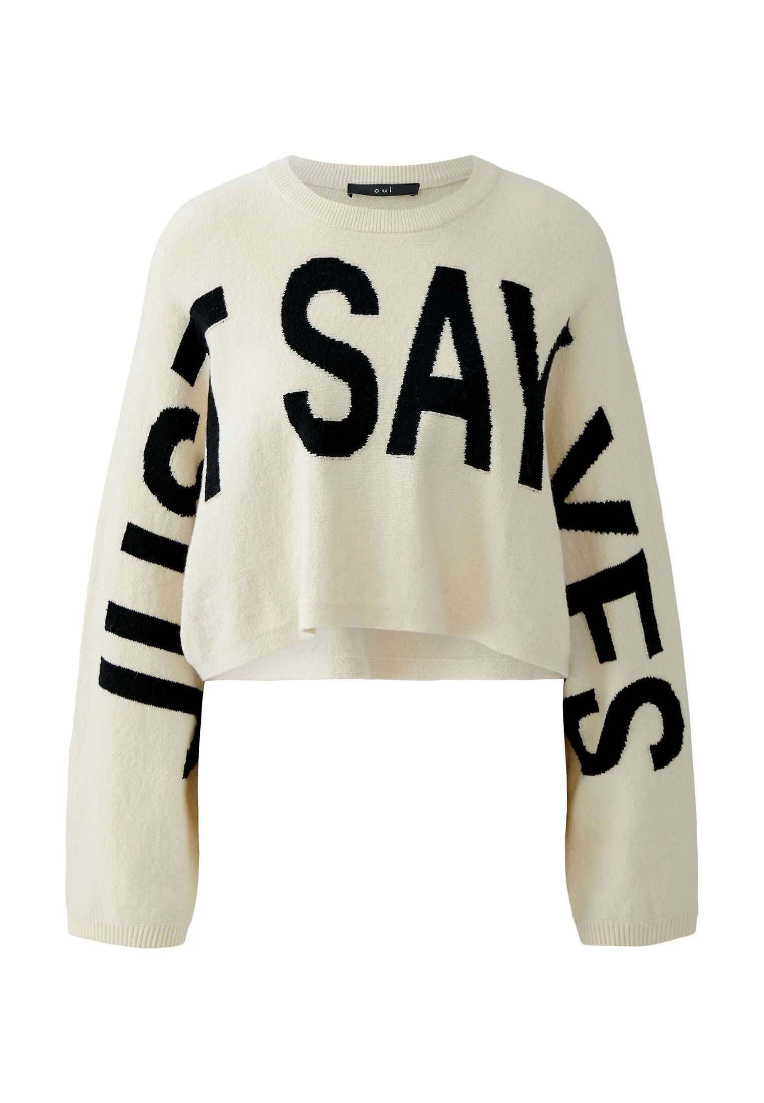 Oui Rundhalspullover Pullover