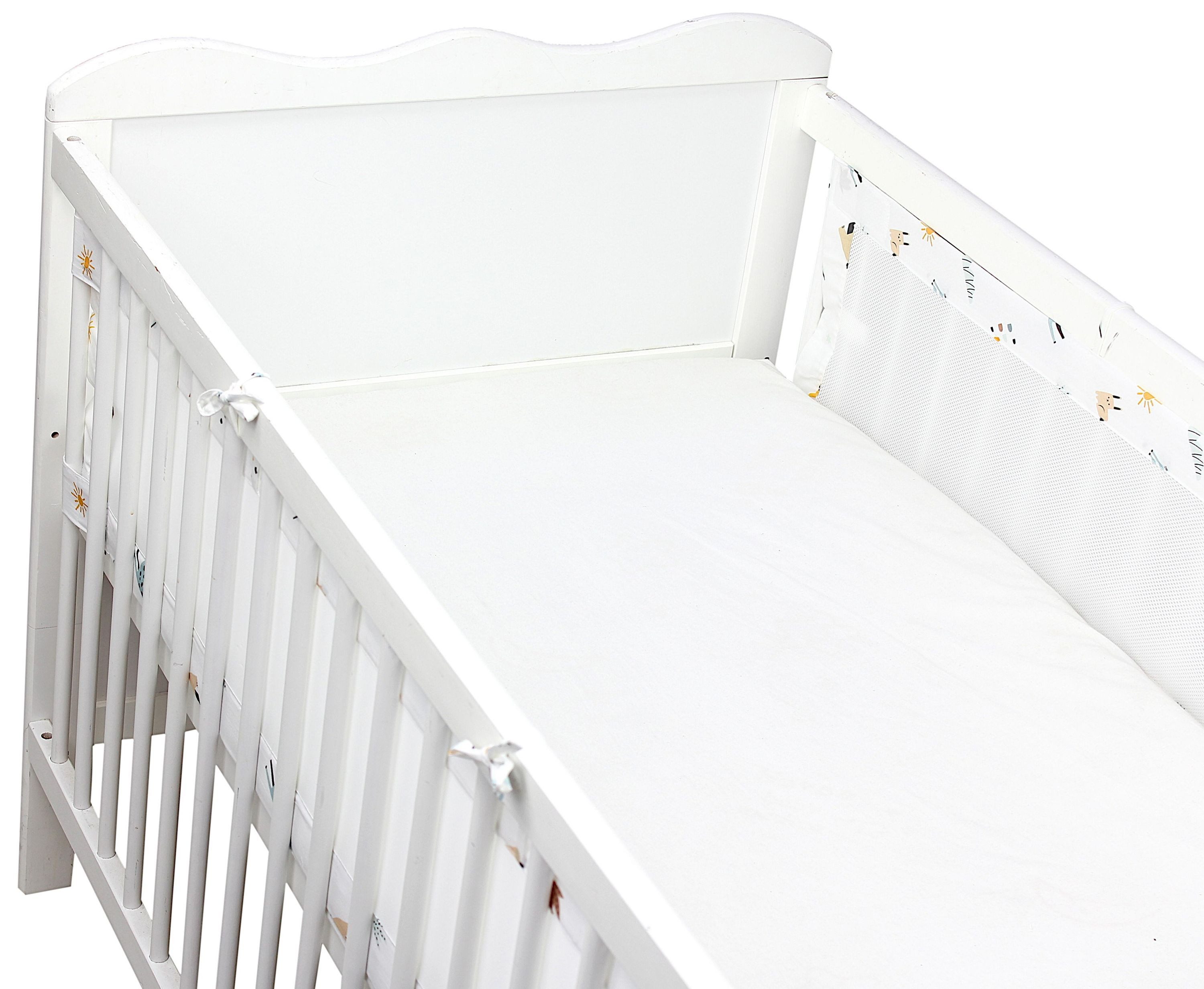 TupTam Bettnestchen TupTam Gitterstäbe Schutz Netz Babybett Nestchen 3D Mesh 2 Pack