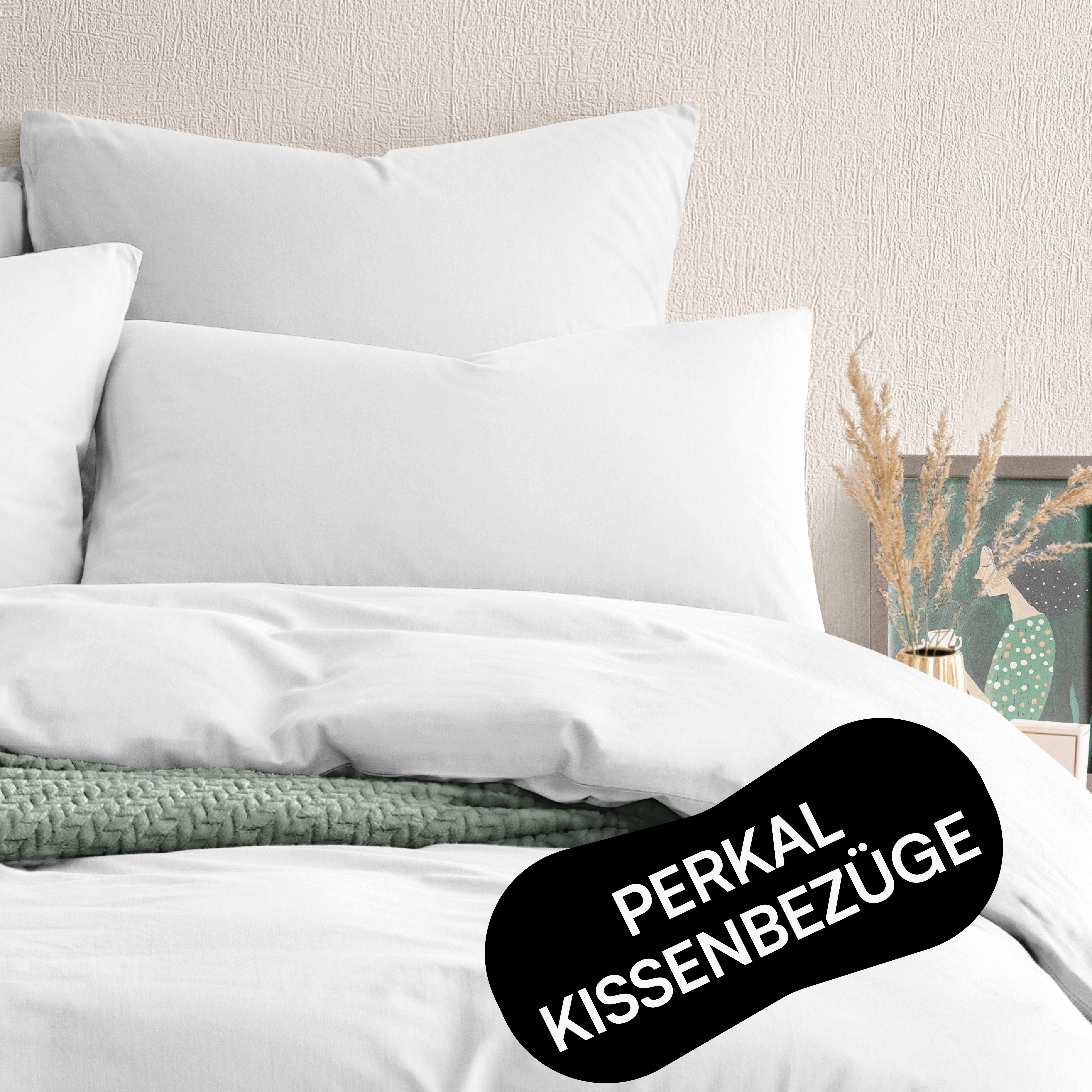 Seralino Kissenbezüge Perkal Kissenbezug (100% Baumwolle) weich angeraut, hautfreundlich, besonders weich & atmungsaktiv, BCI zertifiziert, mit Reißverschluss