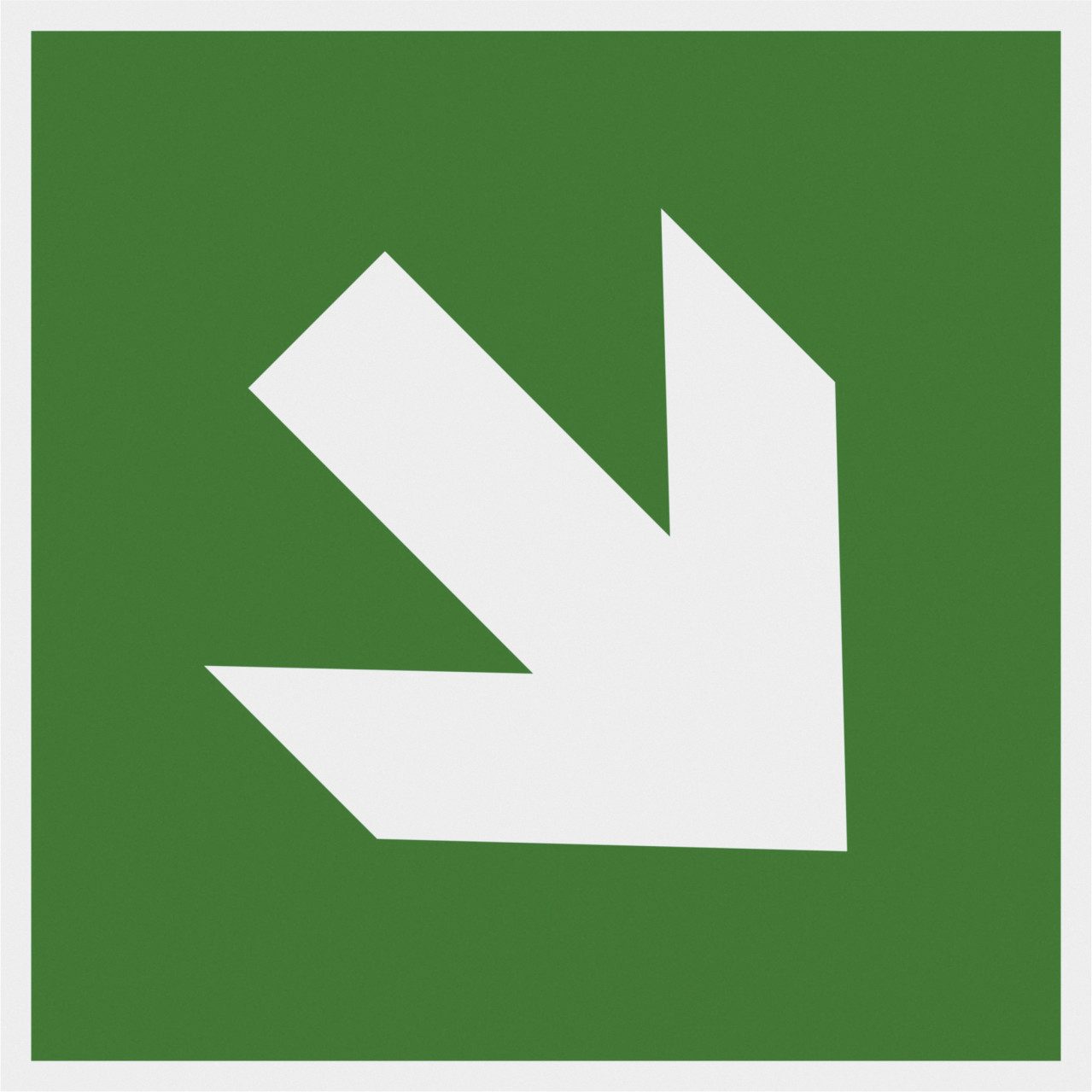 Metafranc Warnschild Metafranc Hinweisschild Pfeil schräg 150 x 150 mm