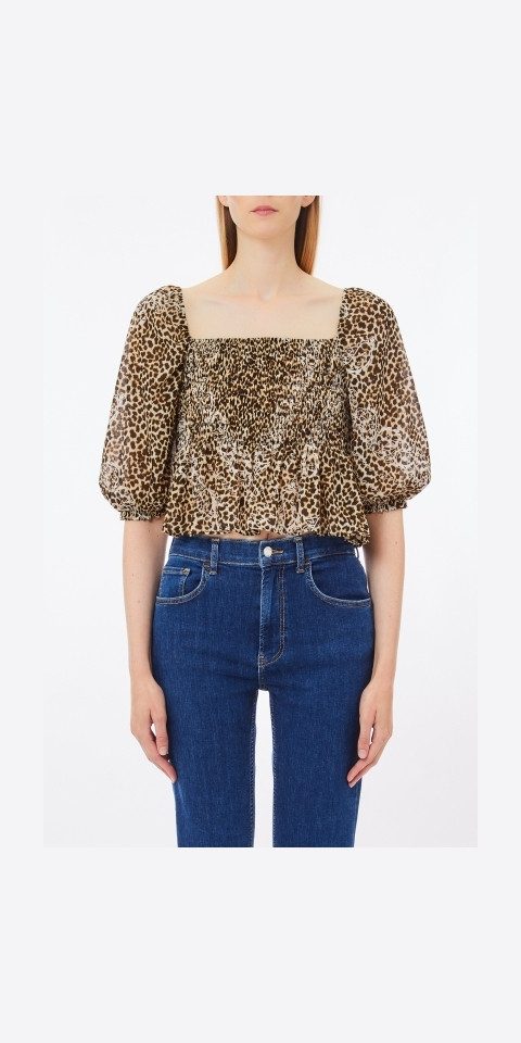 Liu Jo Kurzarmbluse – Elegante Damen-Tunika mit Animal-Print