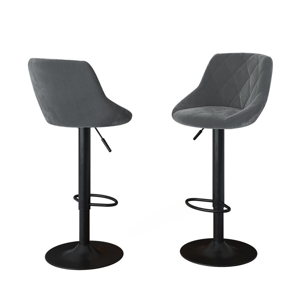 Vicco Barhocker Sena, Grau/Schwarz, 38.5 x 84 cm (2 St., 2-er Set)