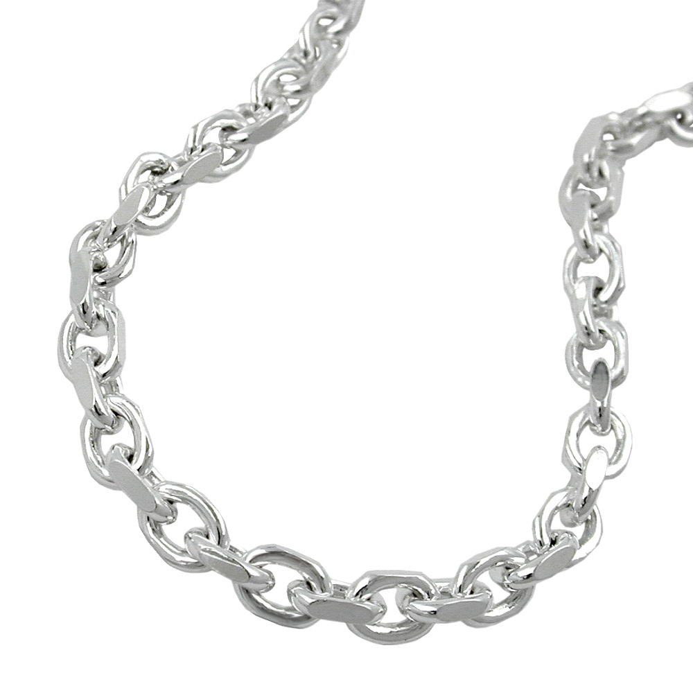 Silberarmband Ankerkette Armband, diamantiert, 925 Silber, 19cm