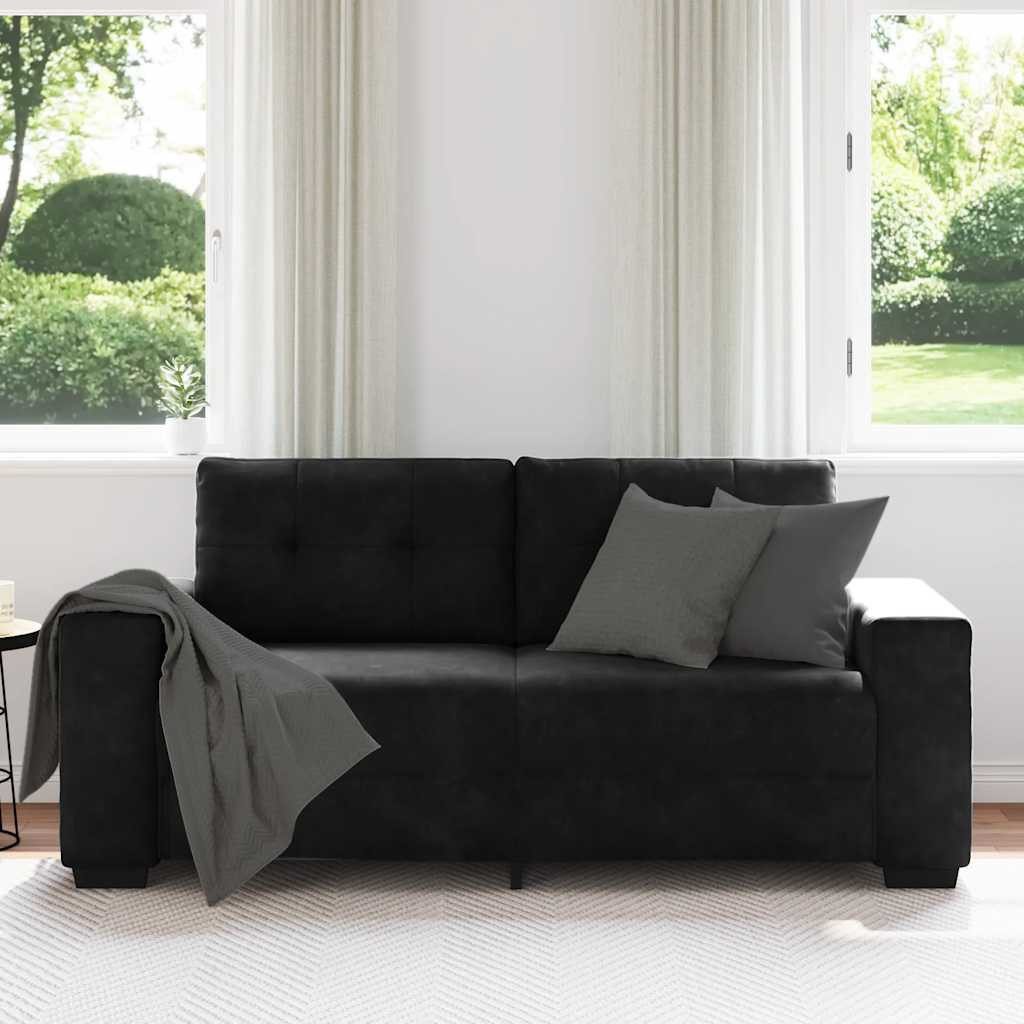 vidaXL Sofa Zweisitzer-Sofa Schwarz 140 cm Samt günstig online kaufen