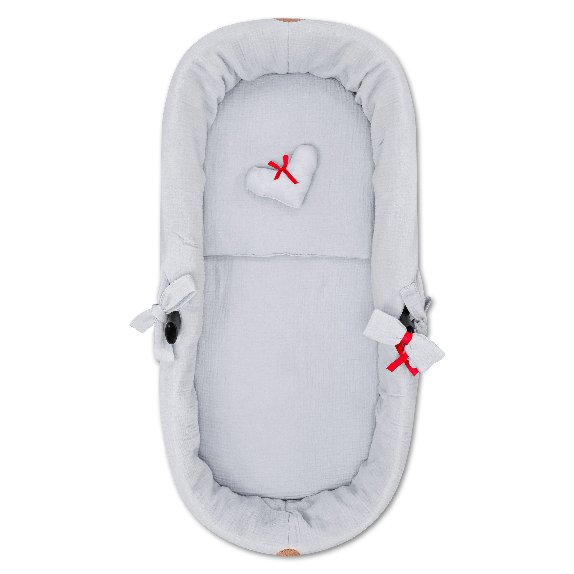 Totsy Baby Kinderwagen-Bezug Stubenwagen Umrandung Musselin Nestchen Set 3tlg Kissen Einlage Baby