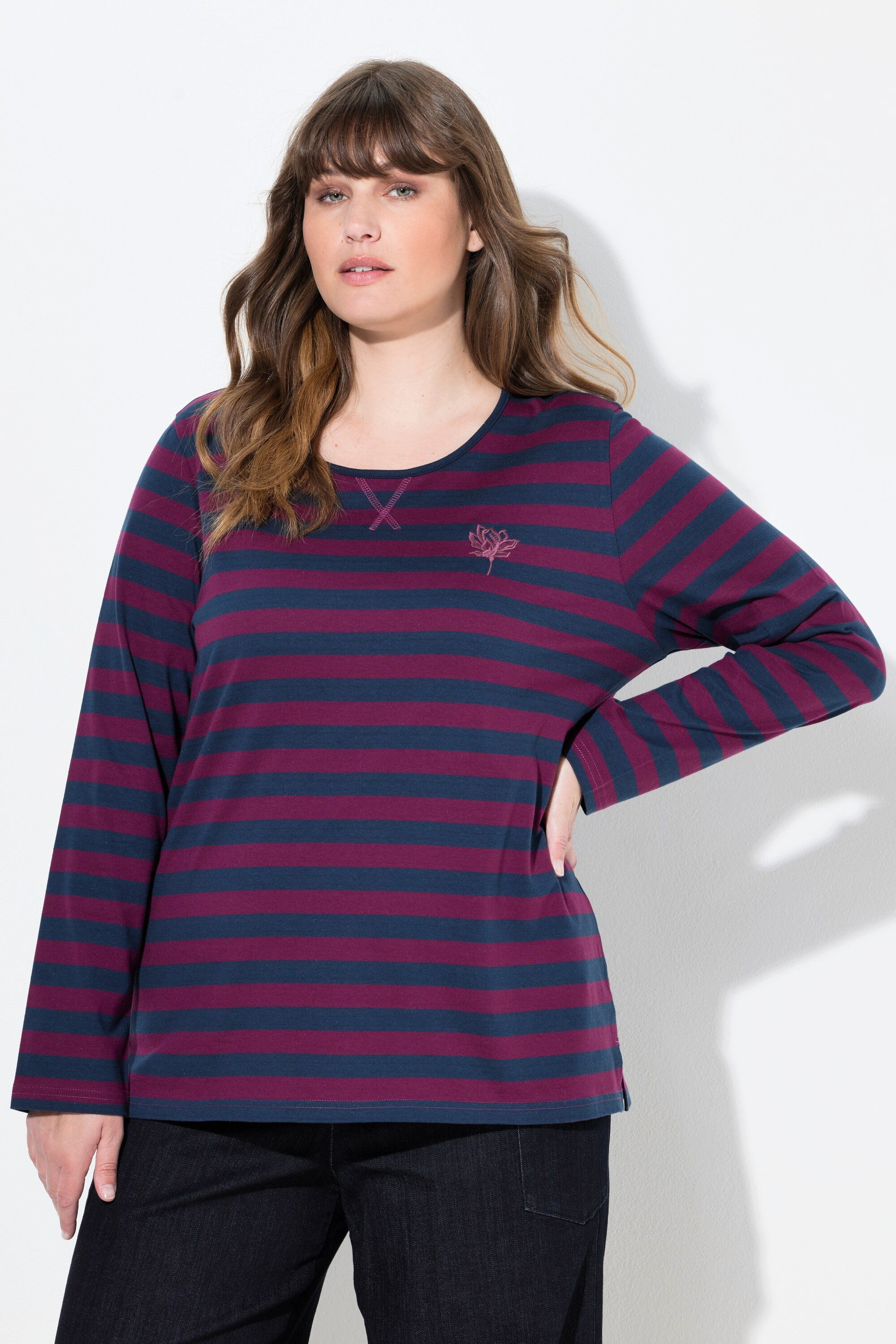 Longsleeve Shirt Ringel Rundhals Langarm Biobaumwolle