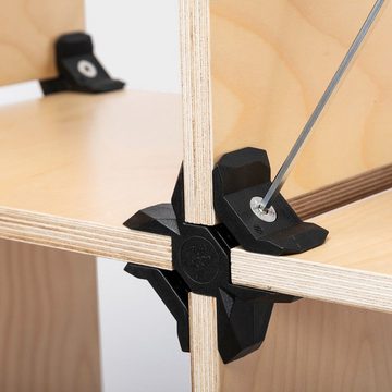 PlayWood Eckverbinder X-förmiger Steckverbinder, Verbindungselement für DIY Möbel
