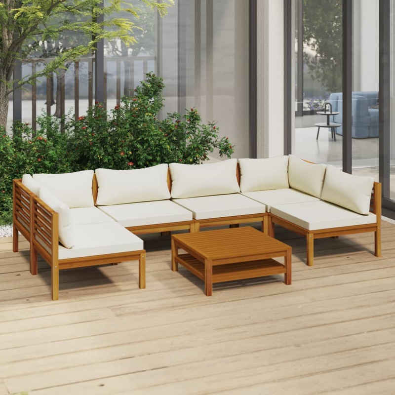 Merax Gartenlounge-Set »Santa Clara«, (7-tlg), 7-teilig aus Akazienholz für 6 Personen, Gartenmöbel set aus Holz mit Tisch, Balkonmöbel Set, Sitzgruppe