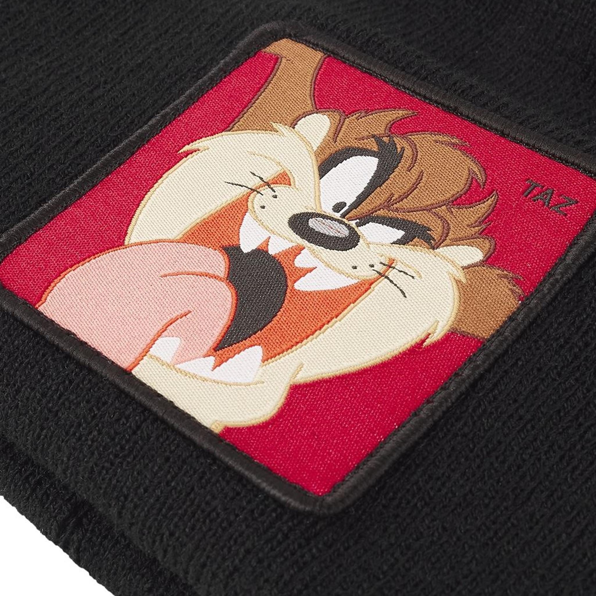 Capslab Beanie CAPSLAB LOONEY TUNES TAZ Beanie Basic Flap Black (Beanie, Beanie, Mütze)
