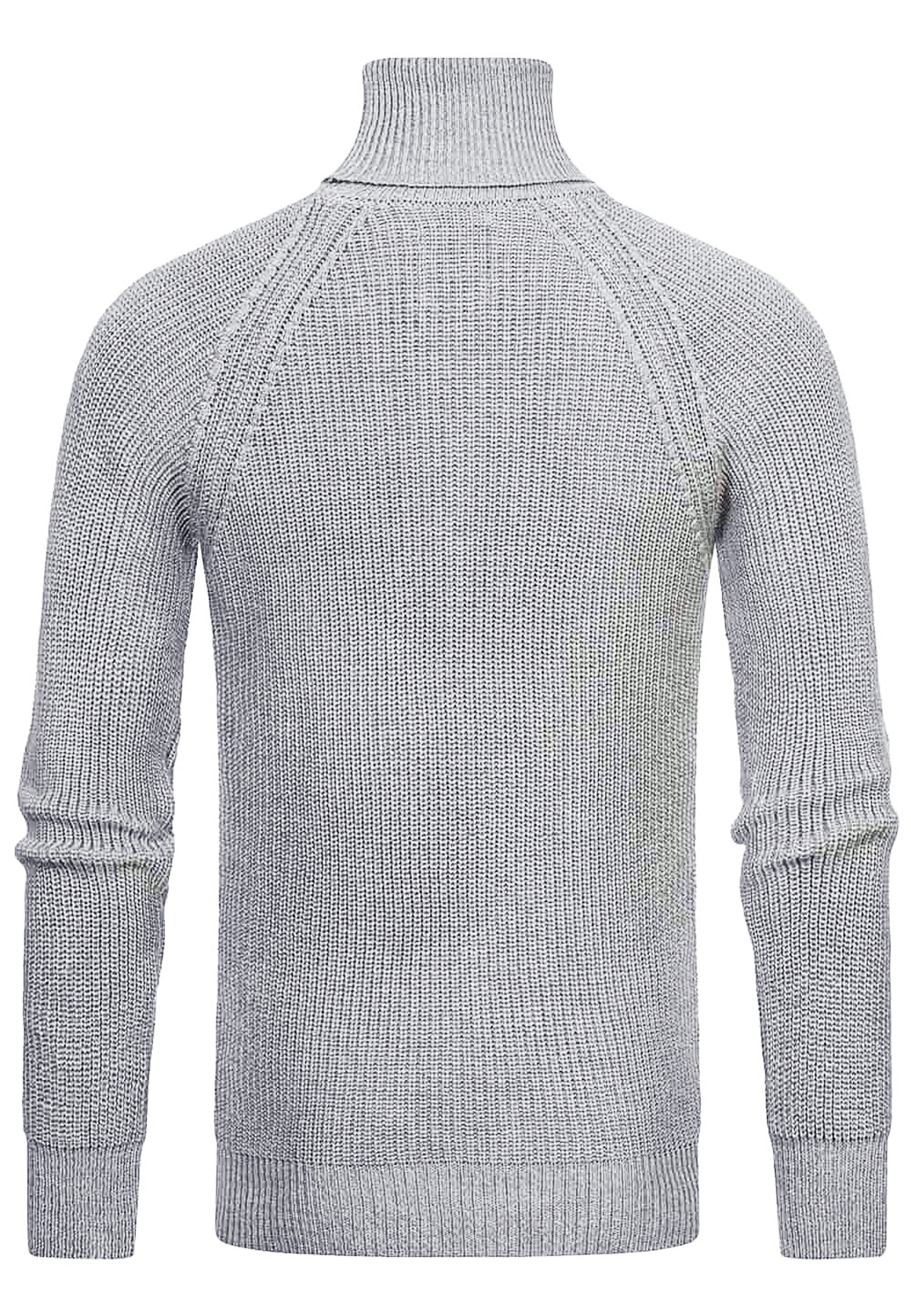 R-NEAL Rollkragenpullover Rollkragen Business Pullover Freizeit Grob-Strick Pulli Einfarbig