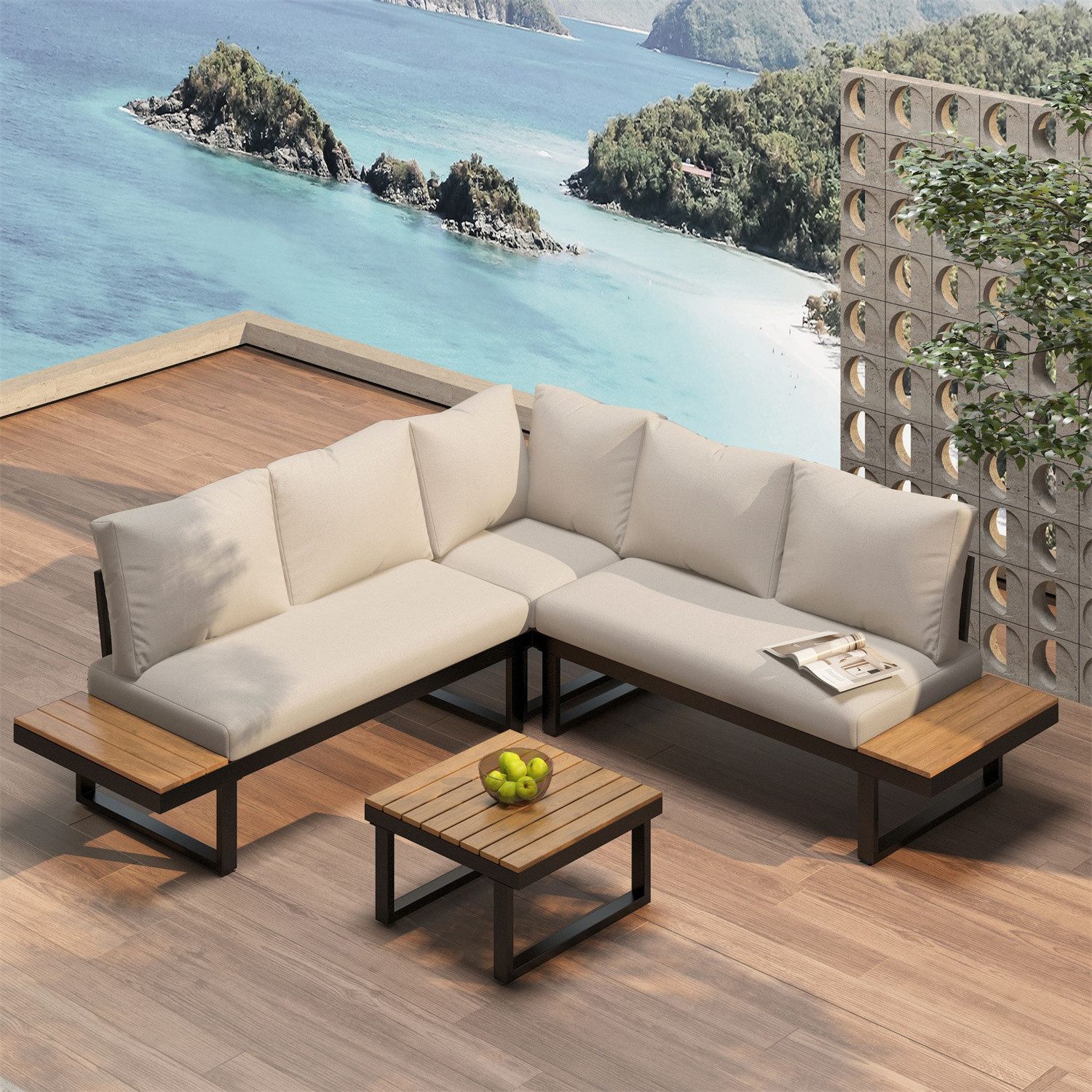 autolock GartenloungeSet GartenFreizeitset mit verstellbarer Winkel