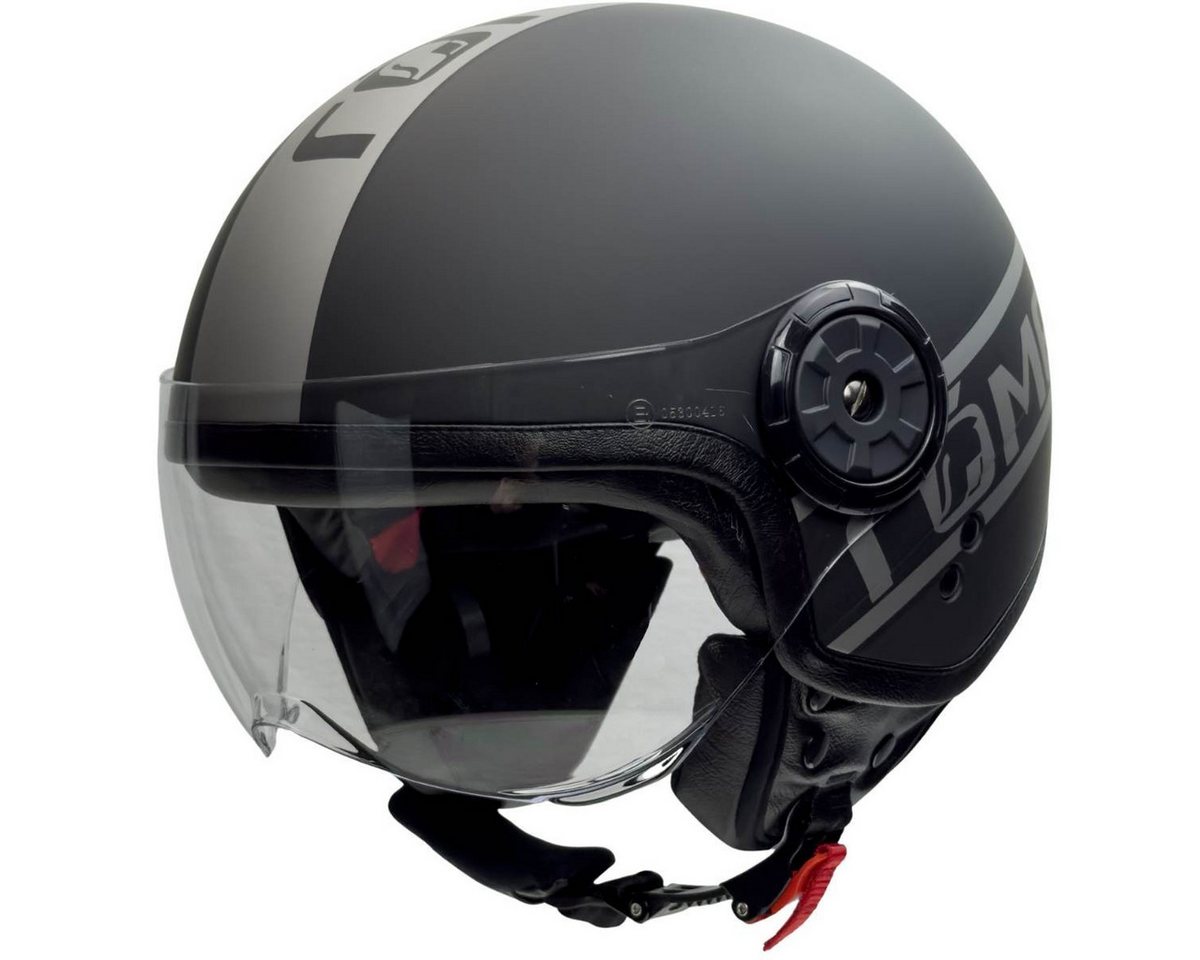 RÖMER HELME Motorradhelm RR20035 - Motorrad- Jethelm mit Pilotenvisier, schwarzgrau