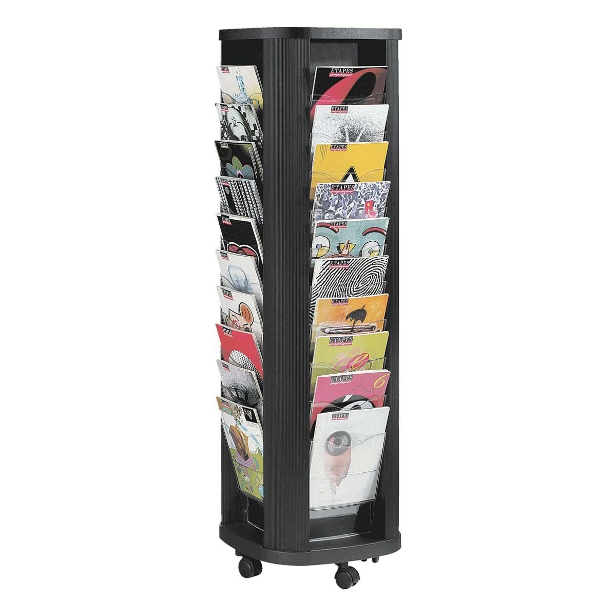 PAPERFLOW Zeitungsständer Karussell, 40 Fächer, drehbar / mobil