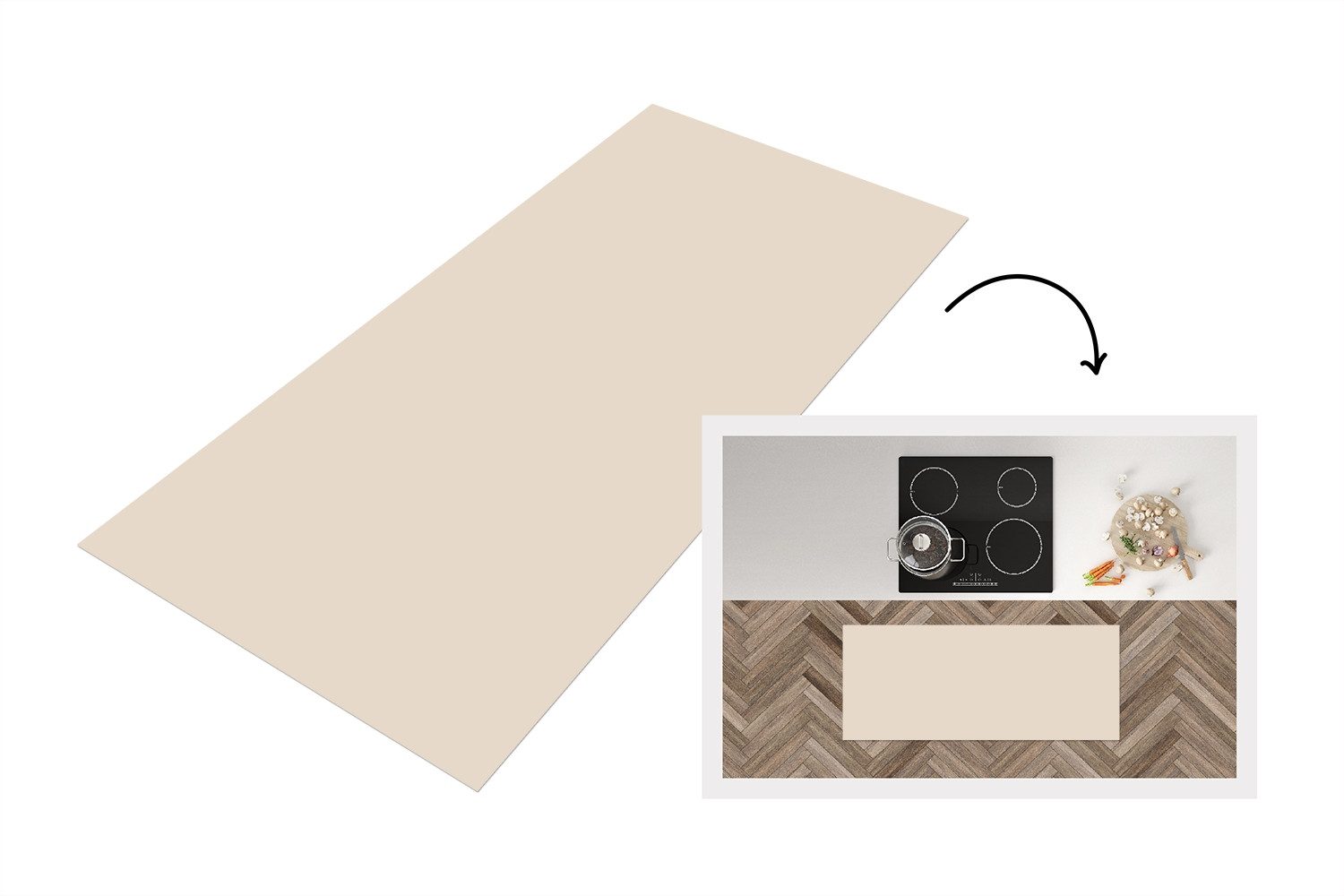 MuchoWow Küchenläufer Beige - Unifarben, Rechteckig, günstig online kaufen