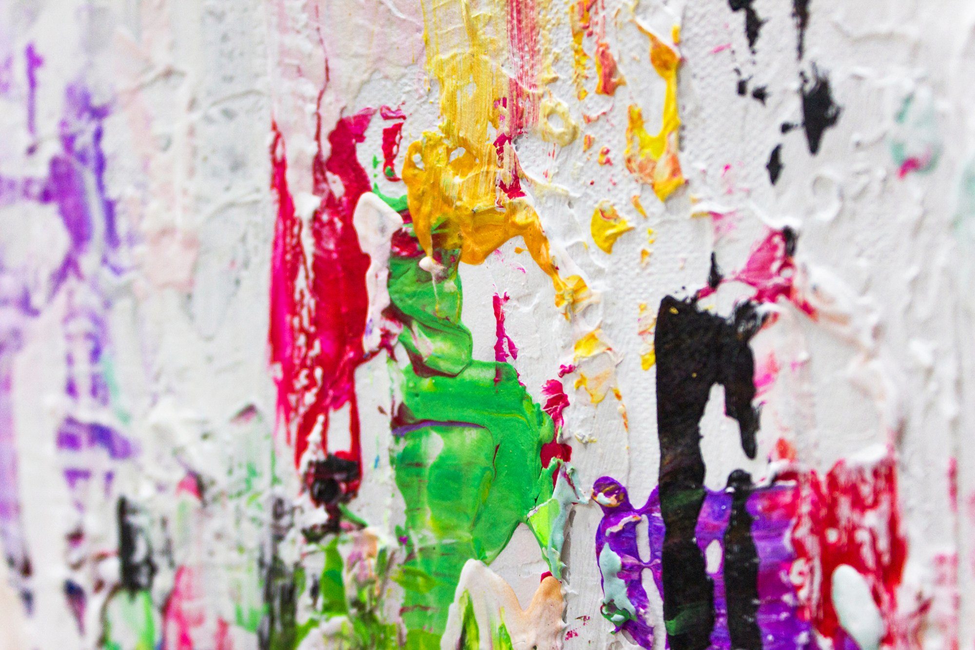 YS-Art Gemälde Abstraktion II, Abstrakt, Buntes Abstraktes Leinwand Bild Handgemalt Rechteckig