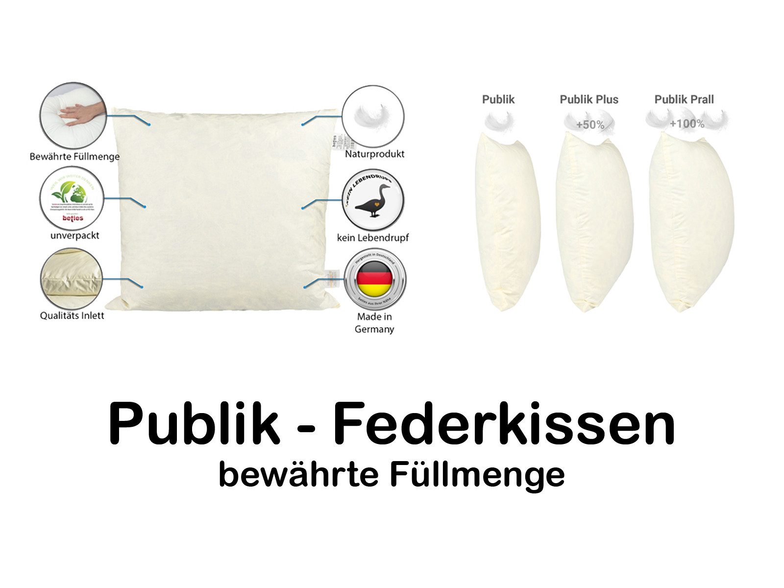 beties Federkissen Publik 2er Set, Füllung: günstig online kaufen