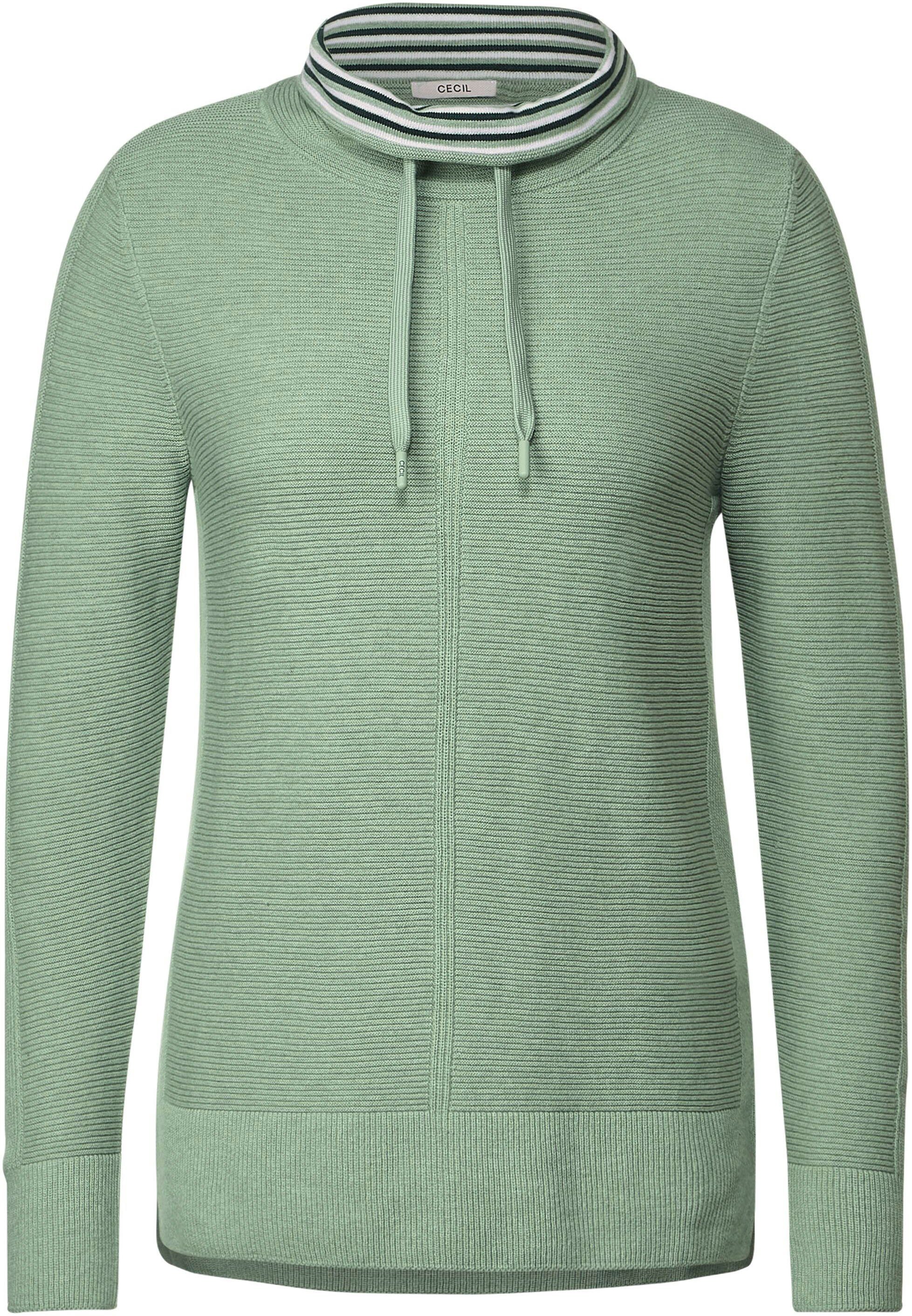 Rippenstruktur Cecil mit clear green Strickpullover sage