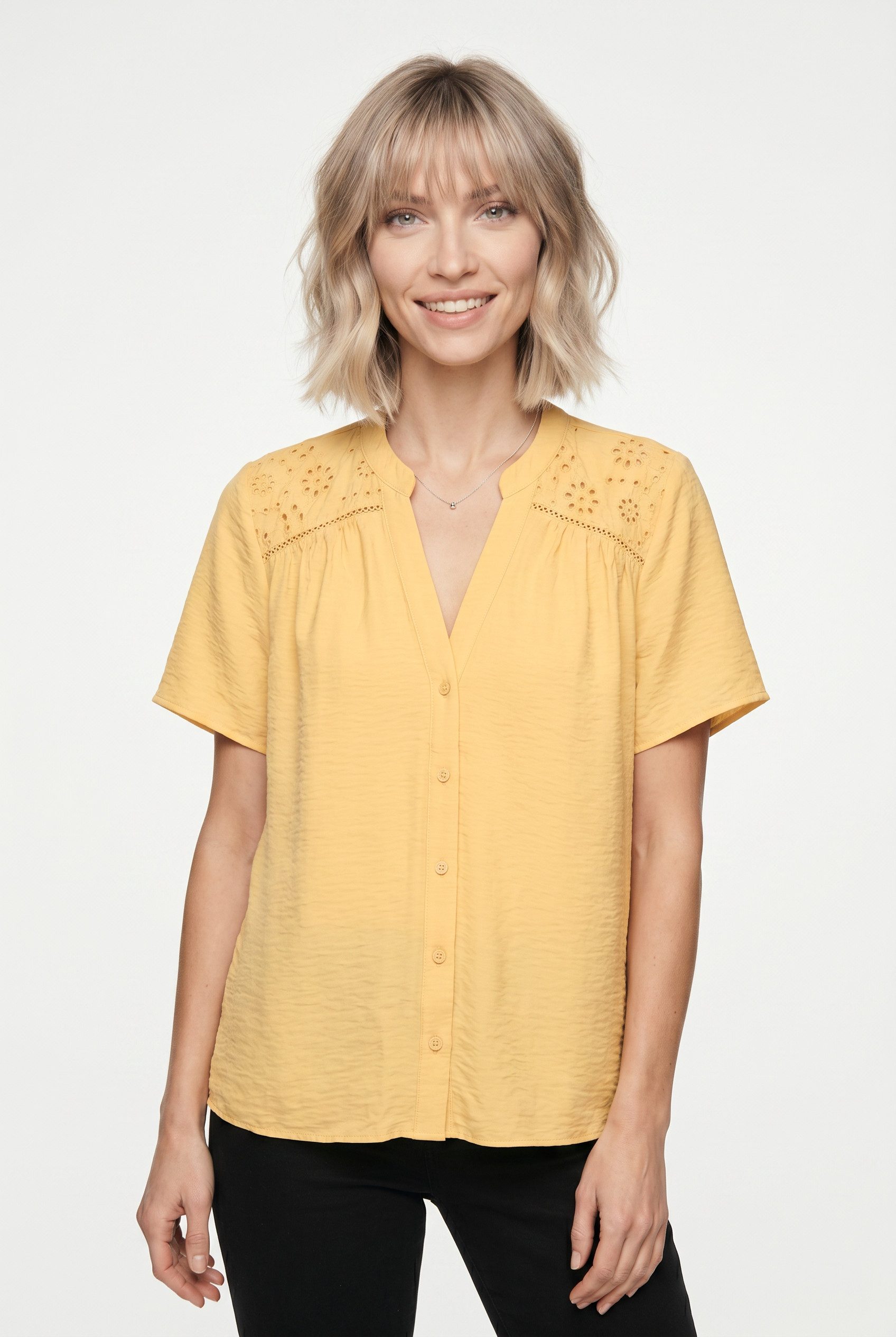Vero Moda Kurzarmbluse VMJOSIE SS EMB TOP WVN Viskosemischung