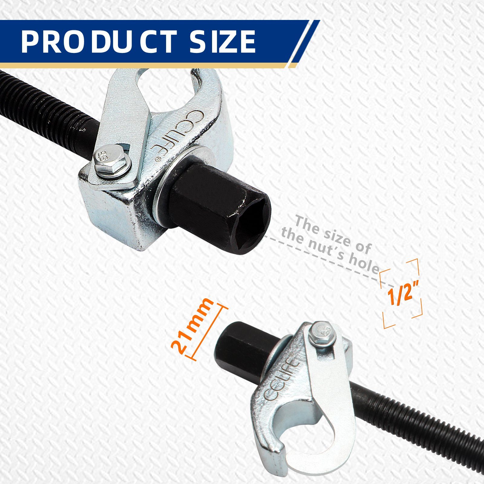 CCLIFE Montagewerkzeug 3tlg Universal Federspanner, Auto Tuning, 305MM Belastung 1,2T, B: 29 cm, L: 34 cm, (3-tlg)