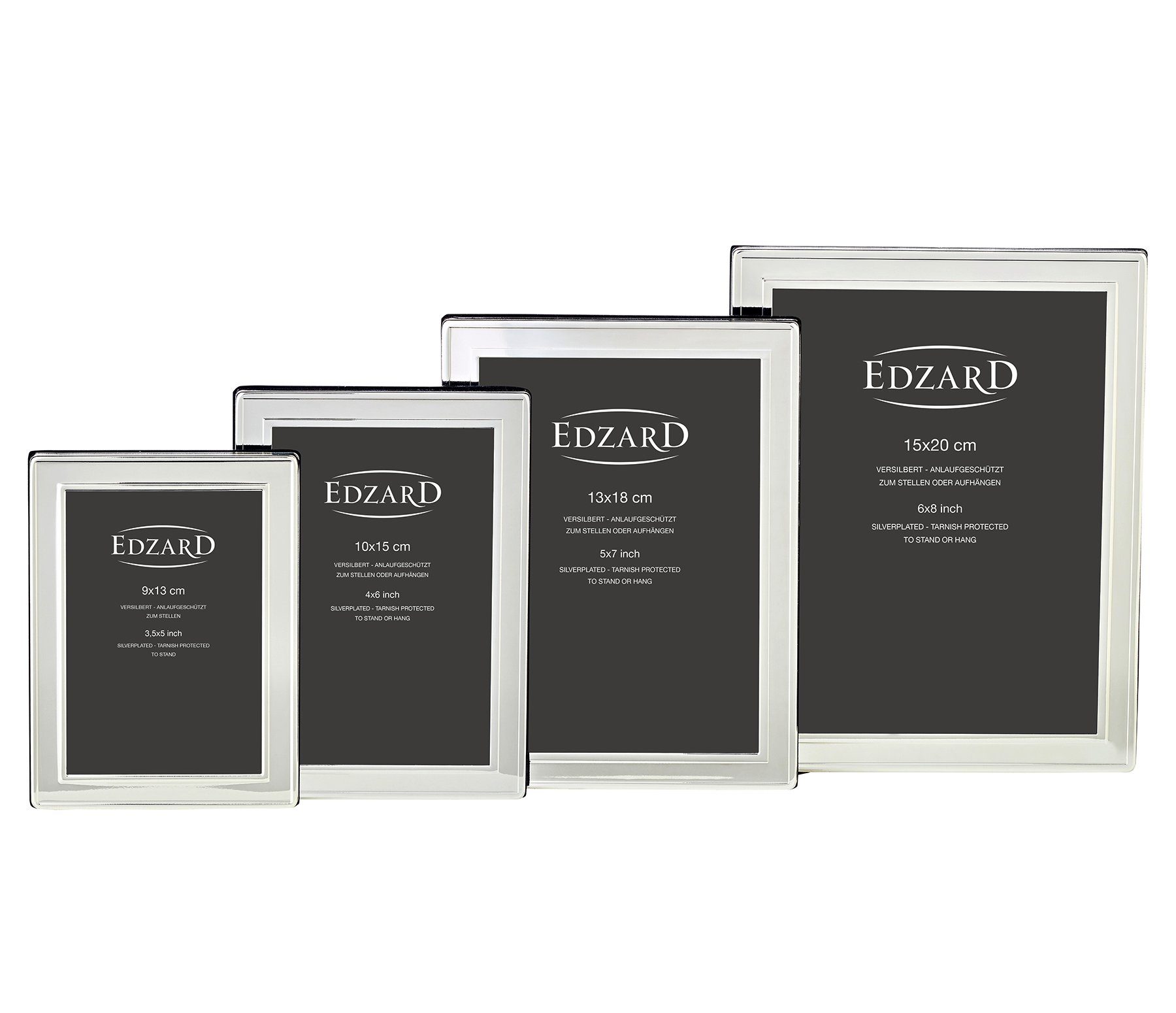 Bilderrahmen für EDZARD anlaufgeschützt, versilbert 10x15 Nardo, cm und Foto