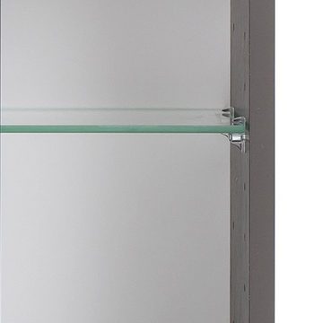 Lomadox Spiegelschrank VIDAGO-03 3D- 120 cm breit in graphit mit LED Beleuchtung, B/H/T: 120/64/20 cm