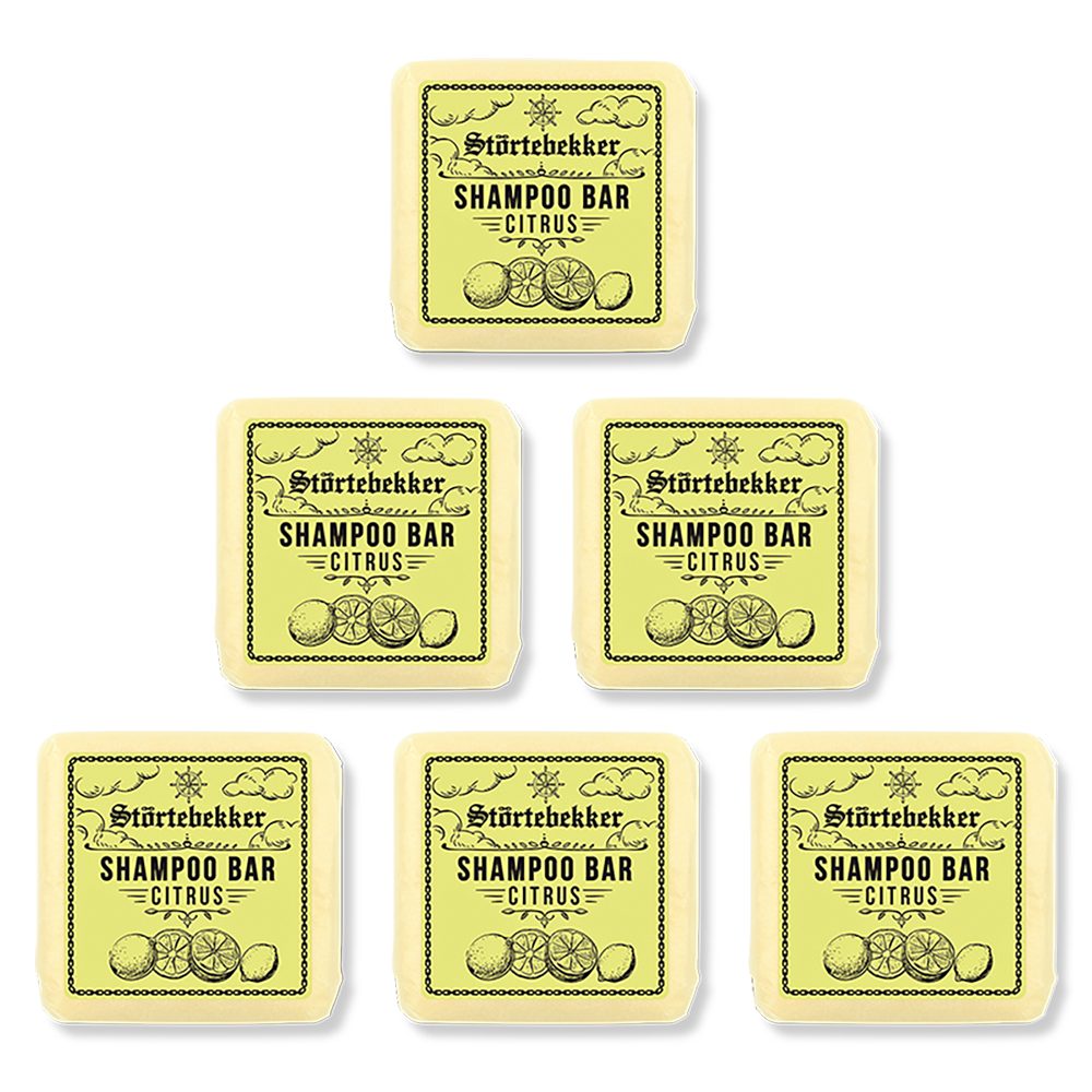 Störtebekker Festes Haarshampoo Citrus - herrlich frischer Duft, 6-tlg., Pflegend & erfrischend, Nachhaltig und plastikfrei