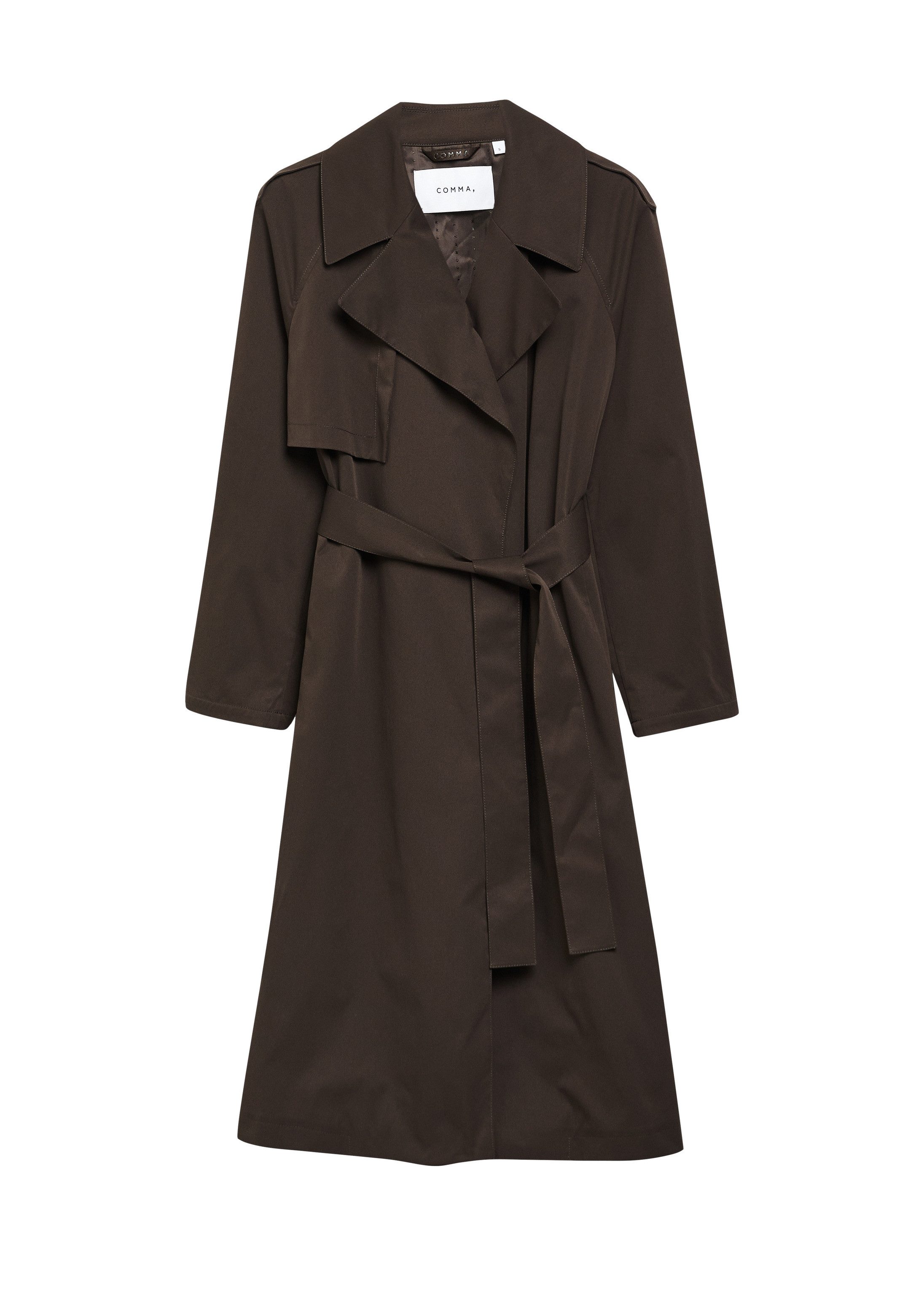 comma Trenchcoat Outdoor-Mantel Trench Coat mit Logo-Gürtel